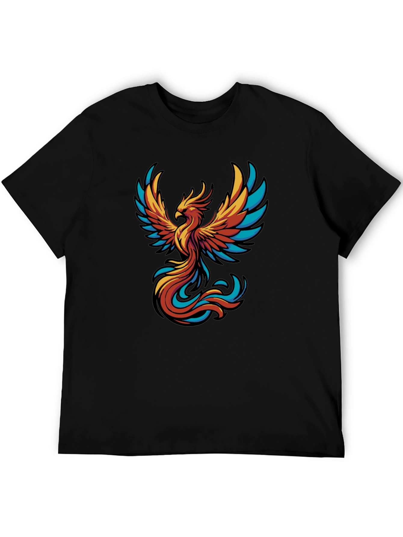 Phoenix Graphic Tee - Black Cotton T-Shirt