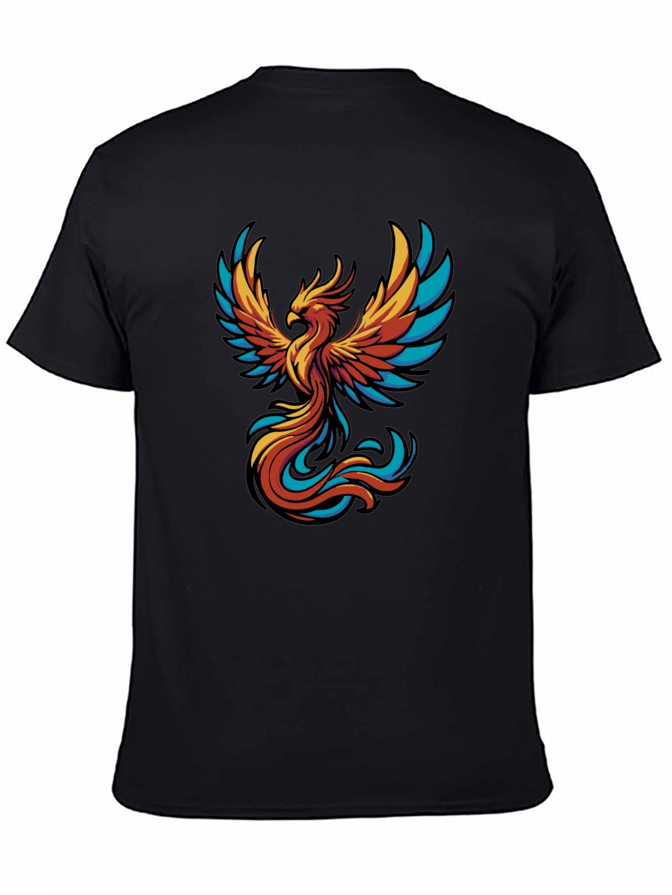 Phoenix Graphic Tee - Black Cotton T-Shirt