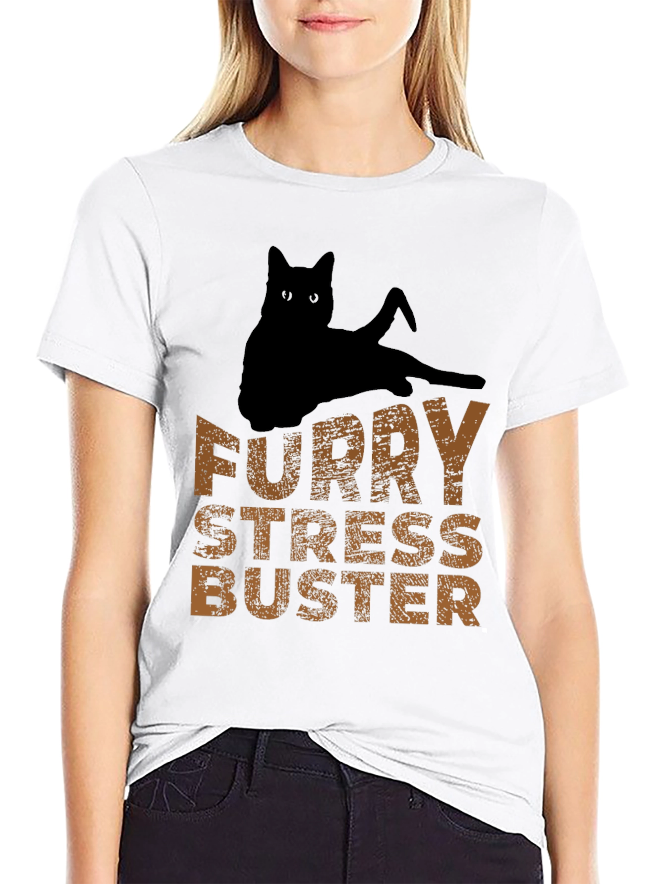 Furry Stress Buster Graphic Tee - Cat Lovers T-Shirt