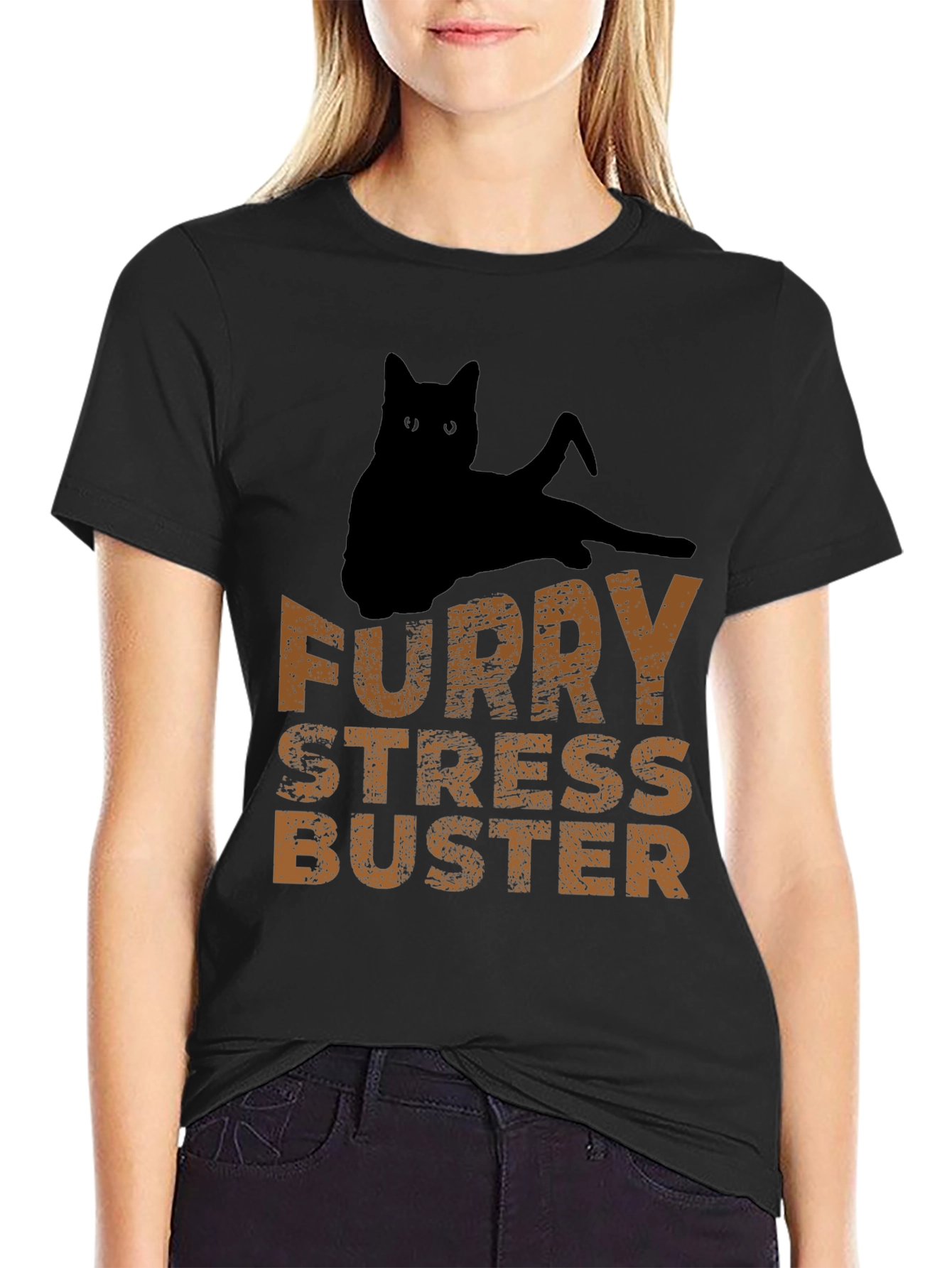 Furry Stress Buster Graphic Tee - Cat Lovers T-Shirt