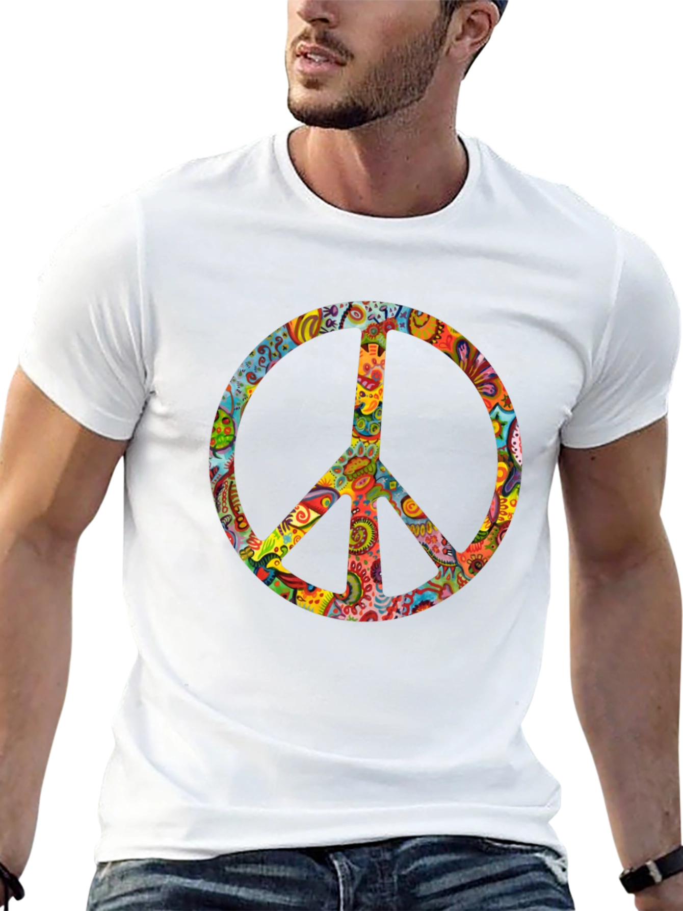Groovy Peace Sign Black T-Shirt