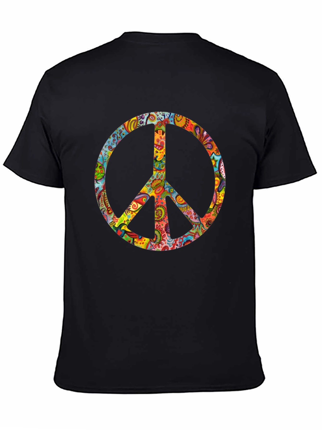 Groovy Peace Sign Black T-Shirt