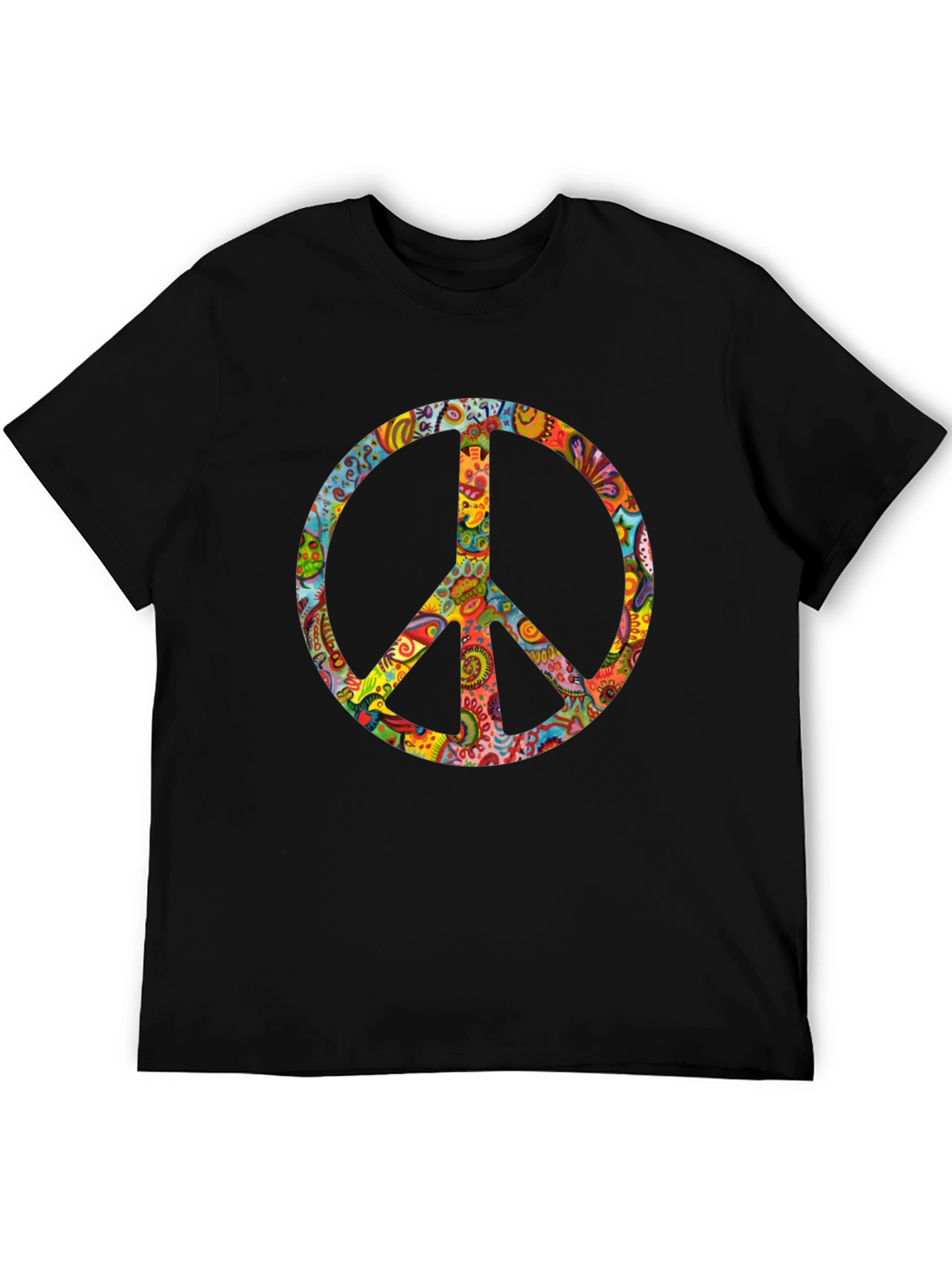 Groovy Peace Sign Black T-Shirt