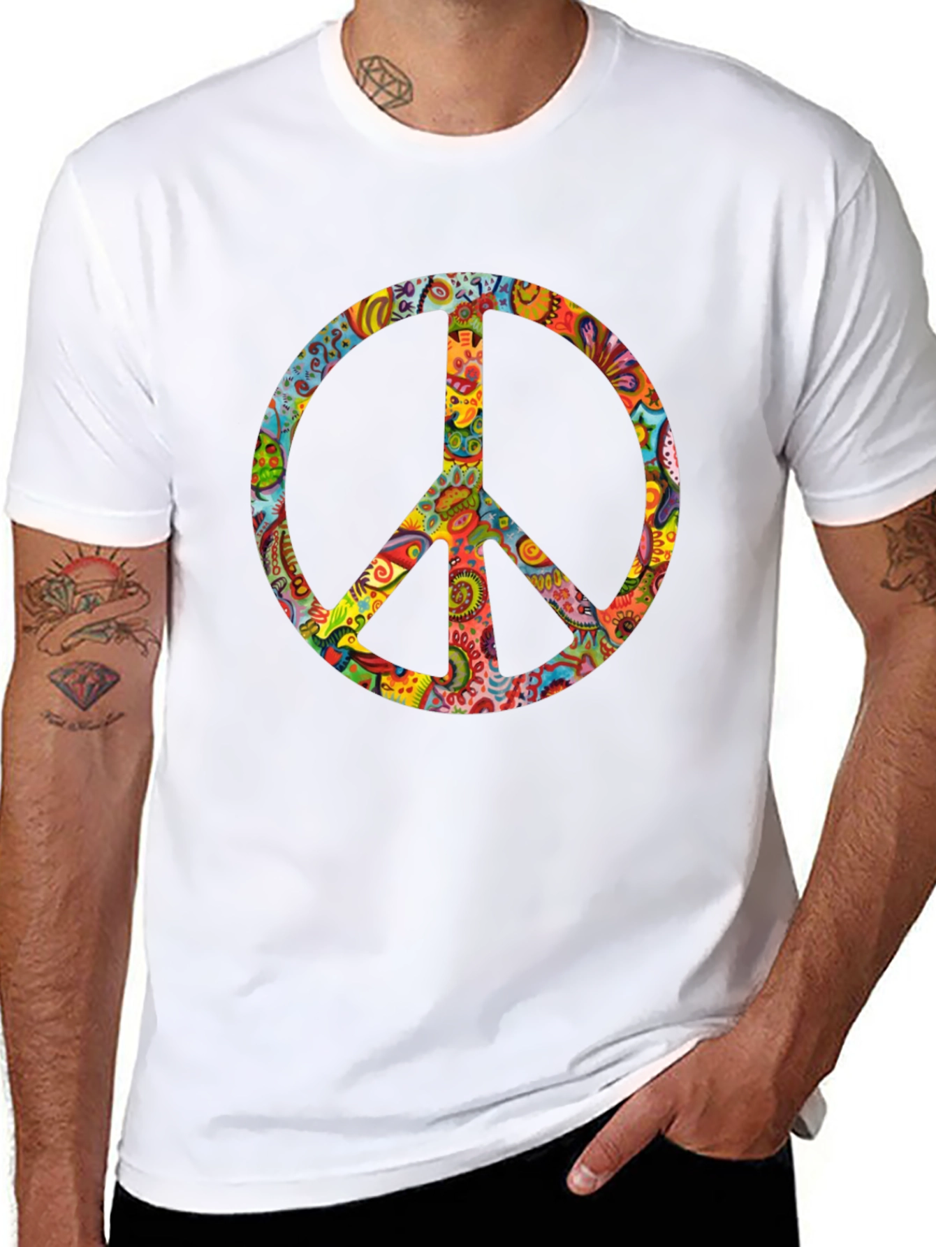 Groovy Peace Sign Black T-Shirt