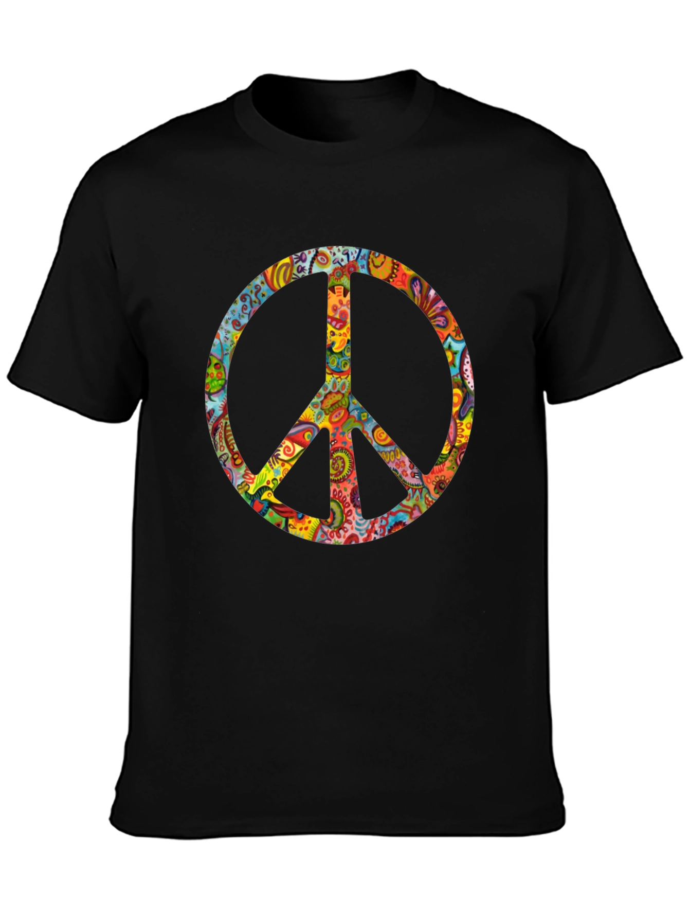 Groovy Peace Sign Black T-Shirt