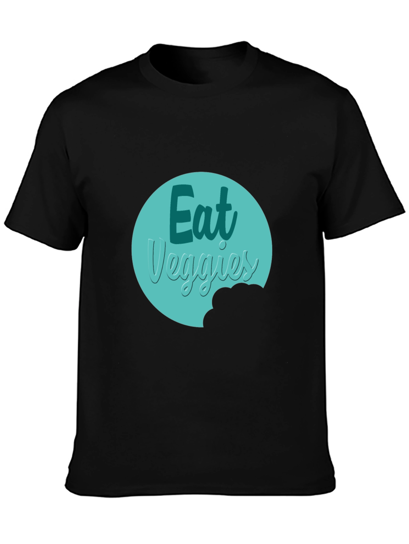 Eat Veggies Graphic Tee - Black Cotton T-Shirt