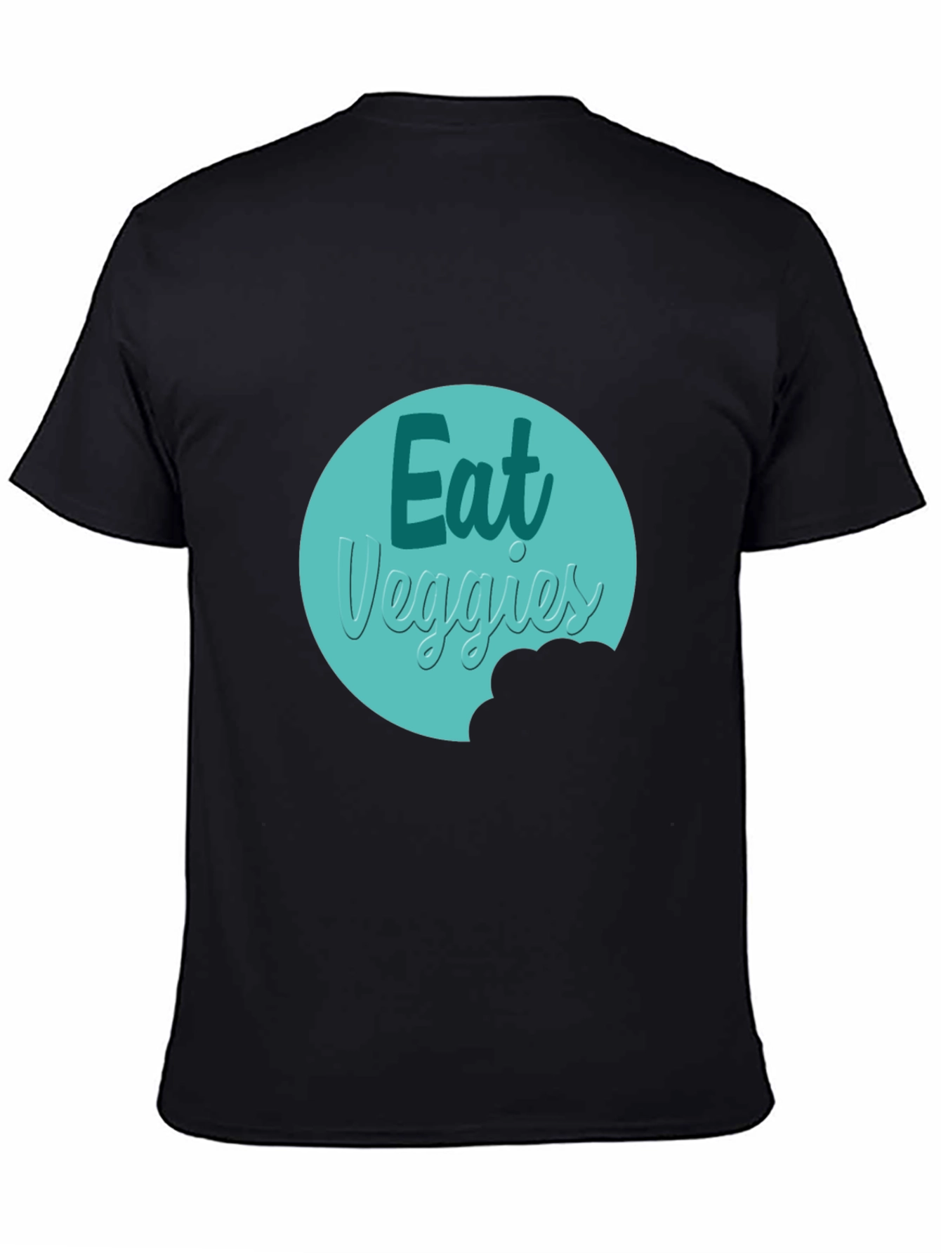 Eat Veggies Graphic Tee - Black Cotton T-Shirt