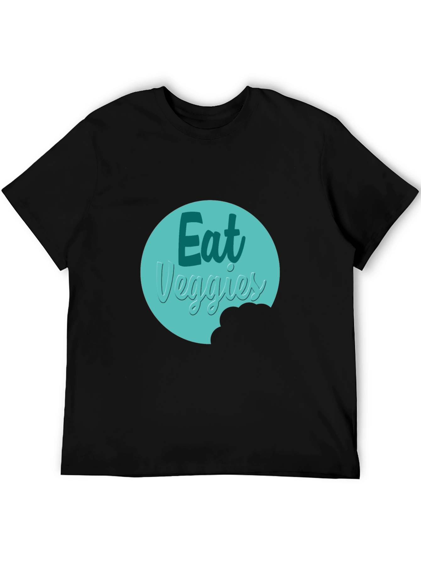 Eat Veggies Graphic Tee - Black Cotton T-Shirt
