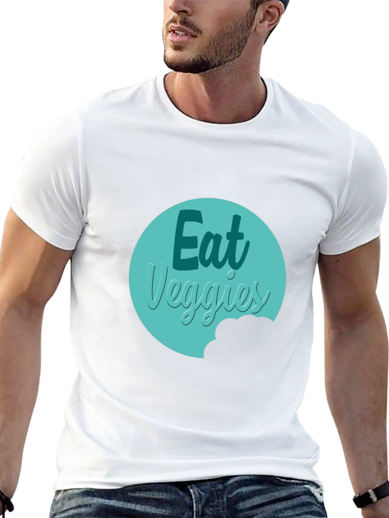 Eat Veggies Graphic Tee - Black Cotton T-Shirt