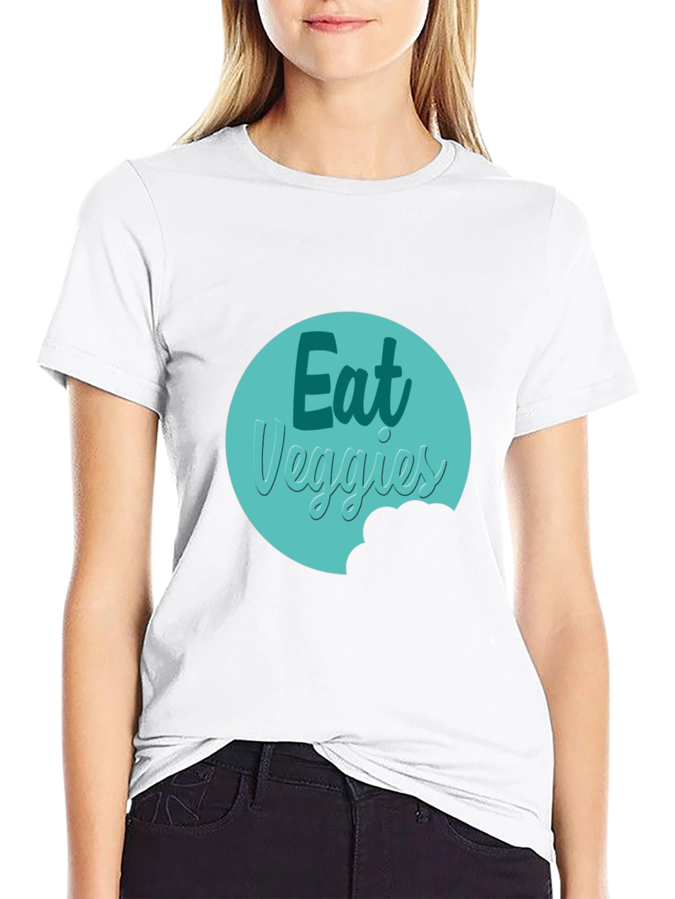 Eat Veggies Graphic Tee - Black Cotton T-Shirt