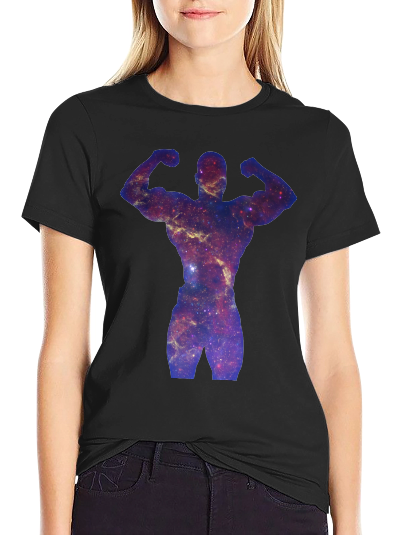 Galaxy Bodybuilder Black T-Shirt