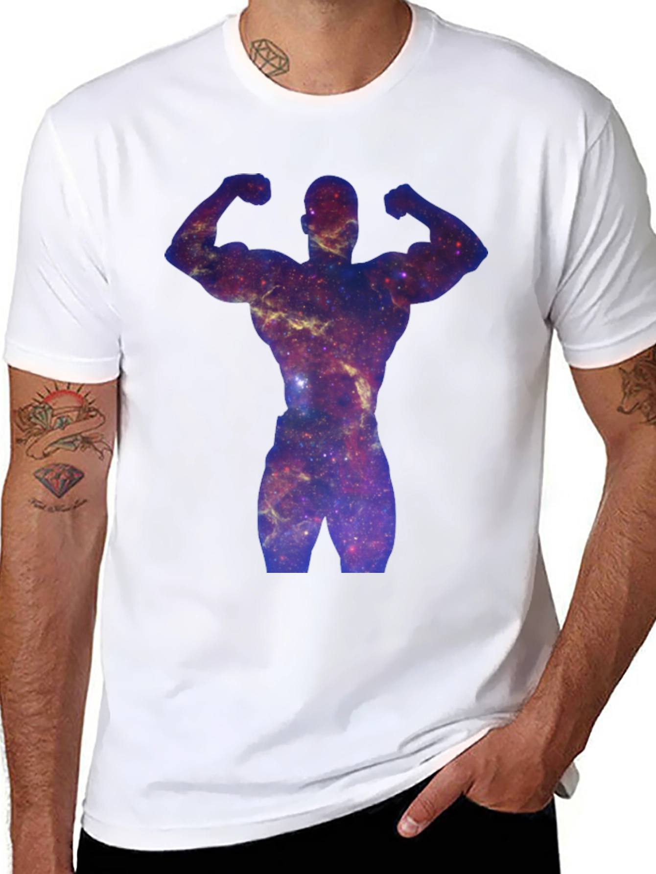 Galaxy Bodybuilder Black T-Shirt