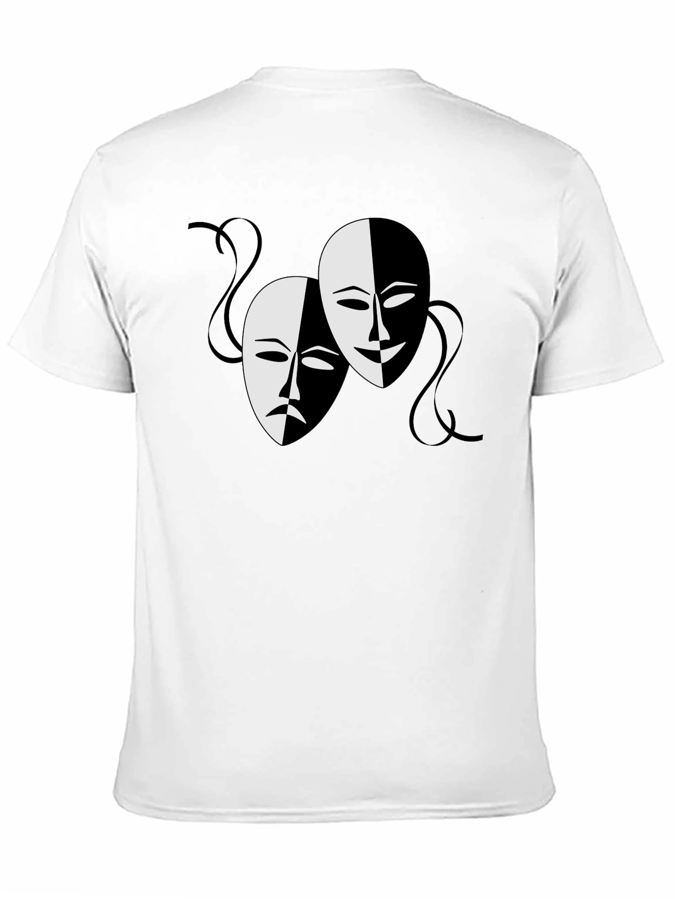Comedy and Tragedy Masks Graphic Tee - Black