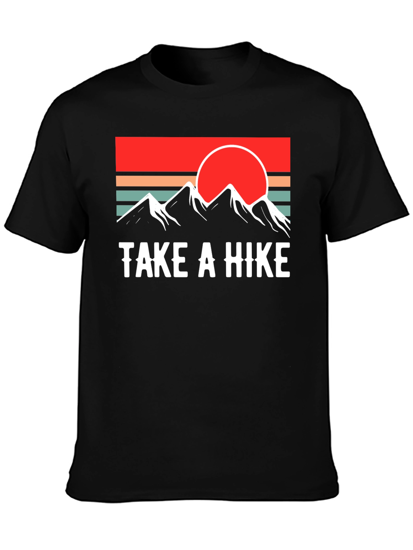 Take A Hike Graphic Tee - Retro Mountain Sunset