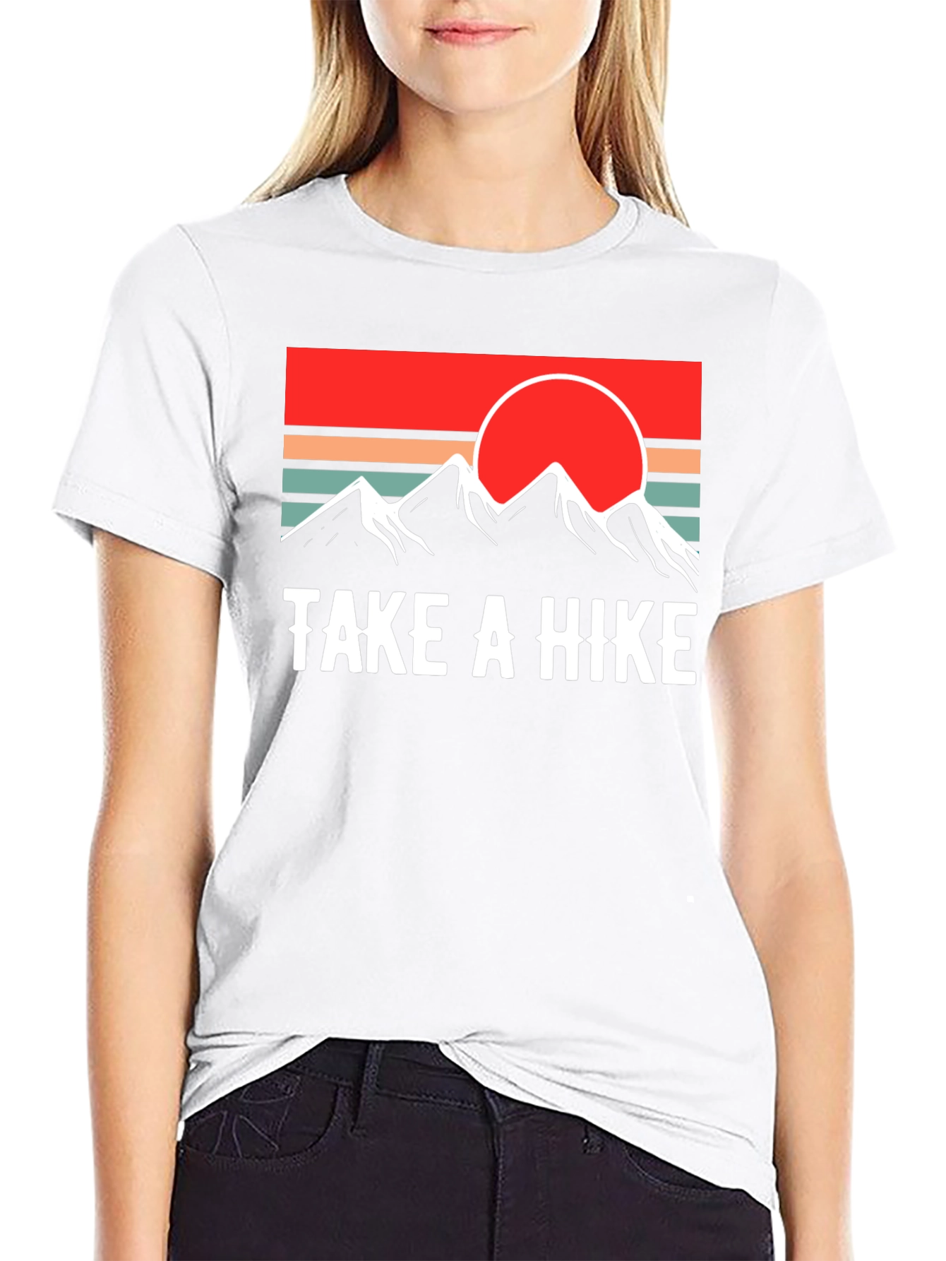 Take A Hike Graphic Tee - Retro Mountain Sunset