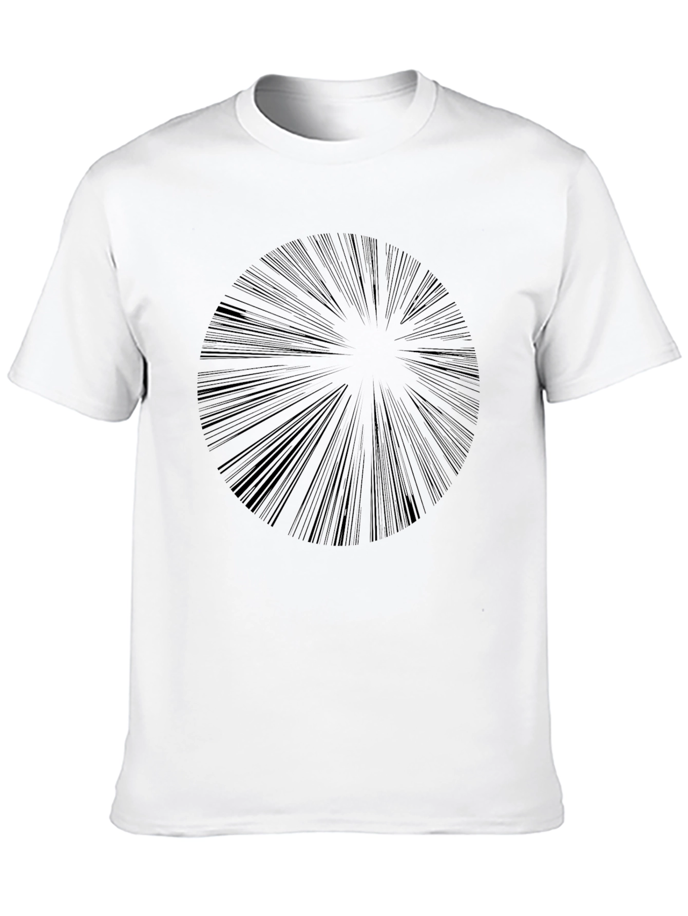 Abstract Radial Burst Black T-Shirt