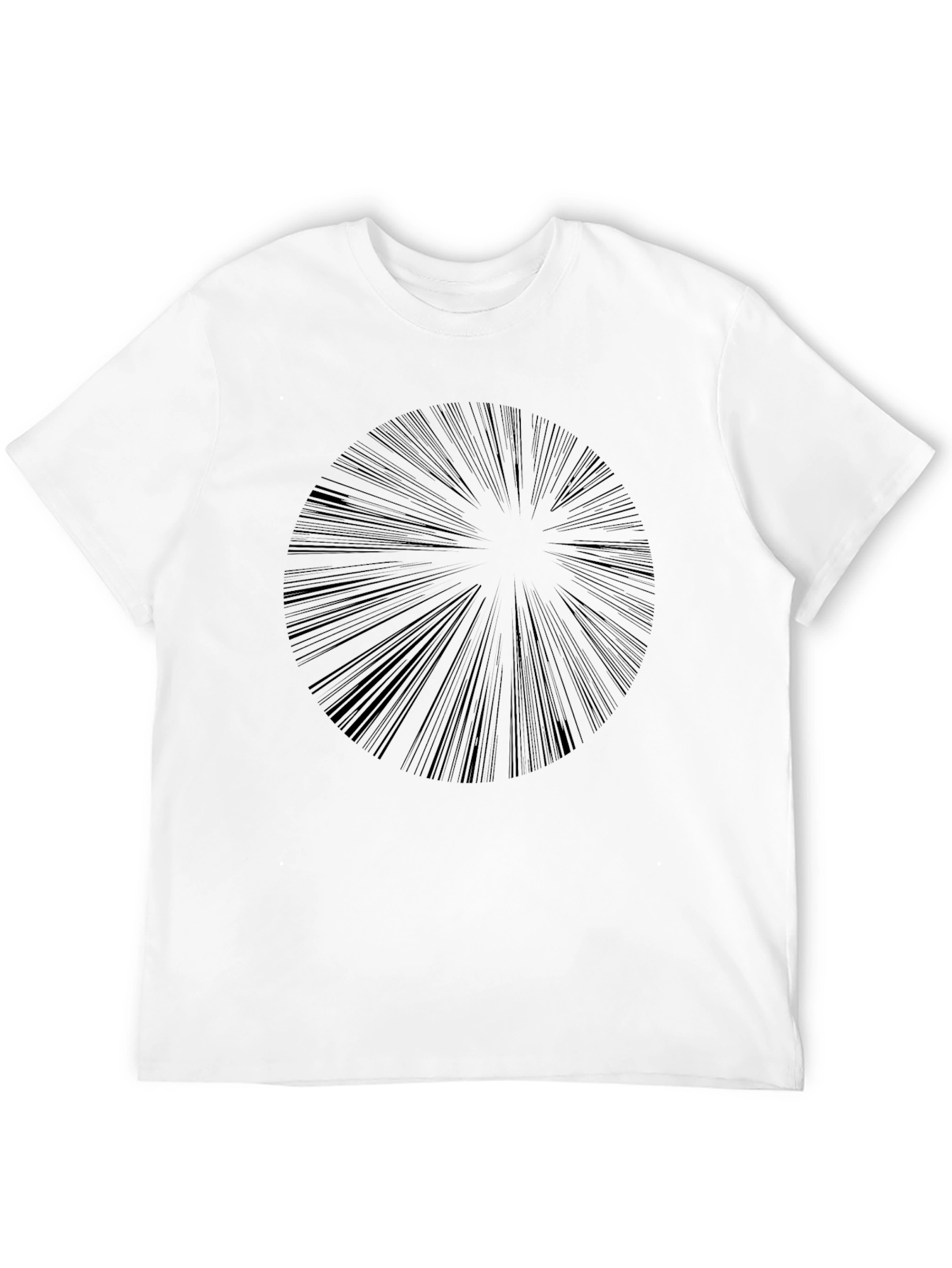 Abstract Radial Burst Black T-Shirt
