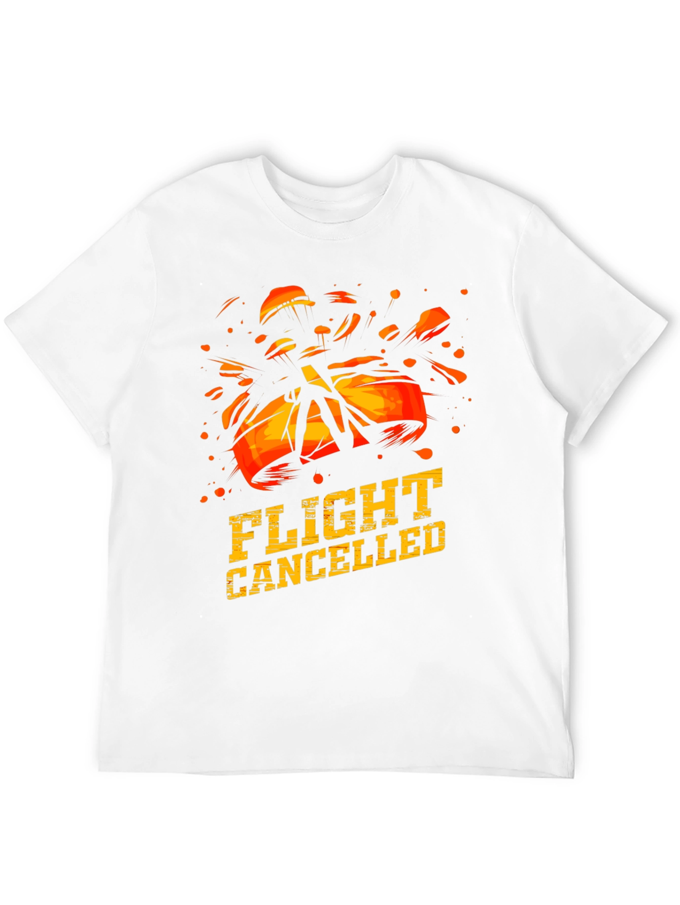 Flight Cancelled Graphic T-Shirt - Black Crew Neck Tee