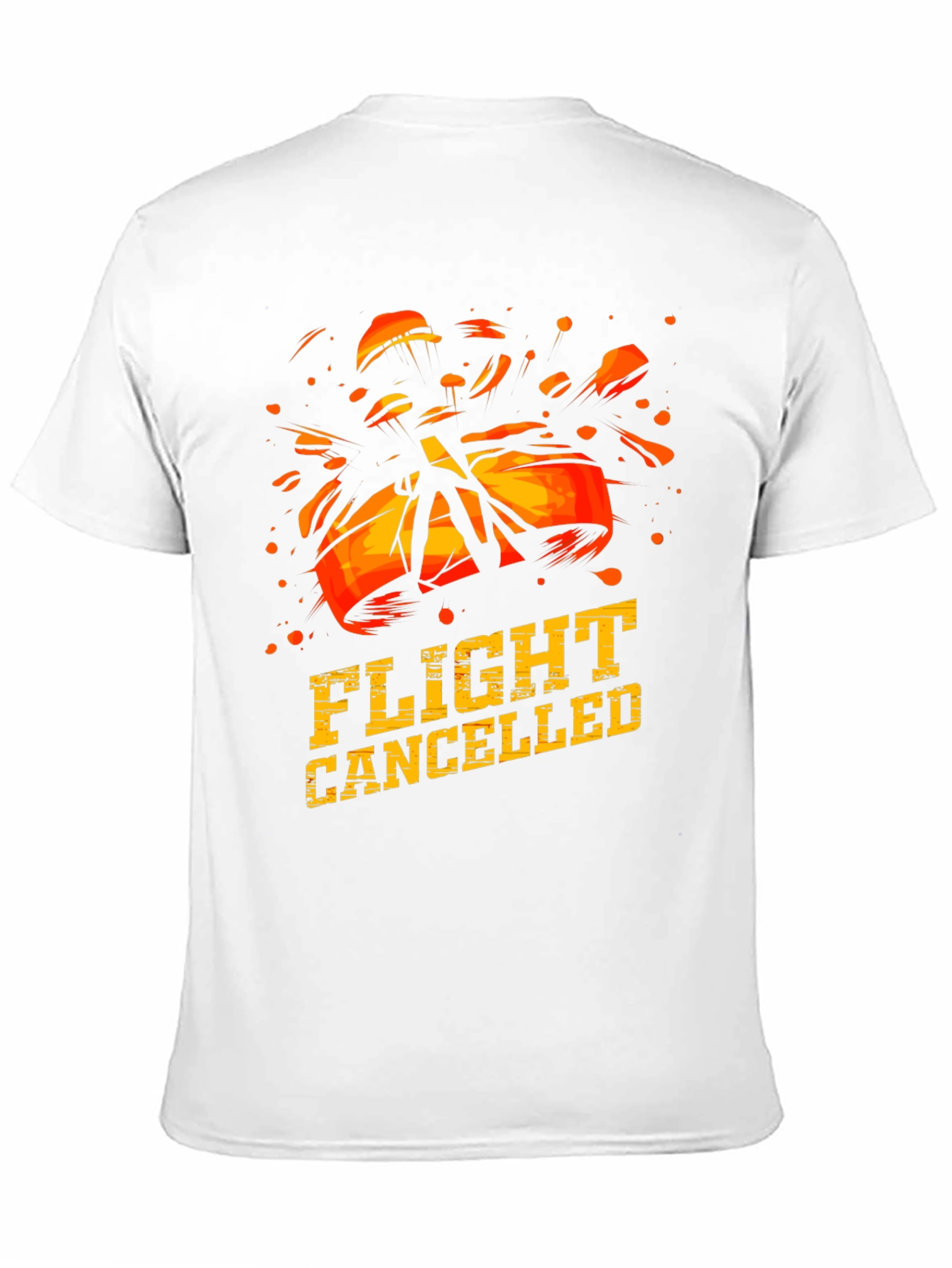 Flight Cancelled Graphic T-Shirt - Black Crew Neck Tee