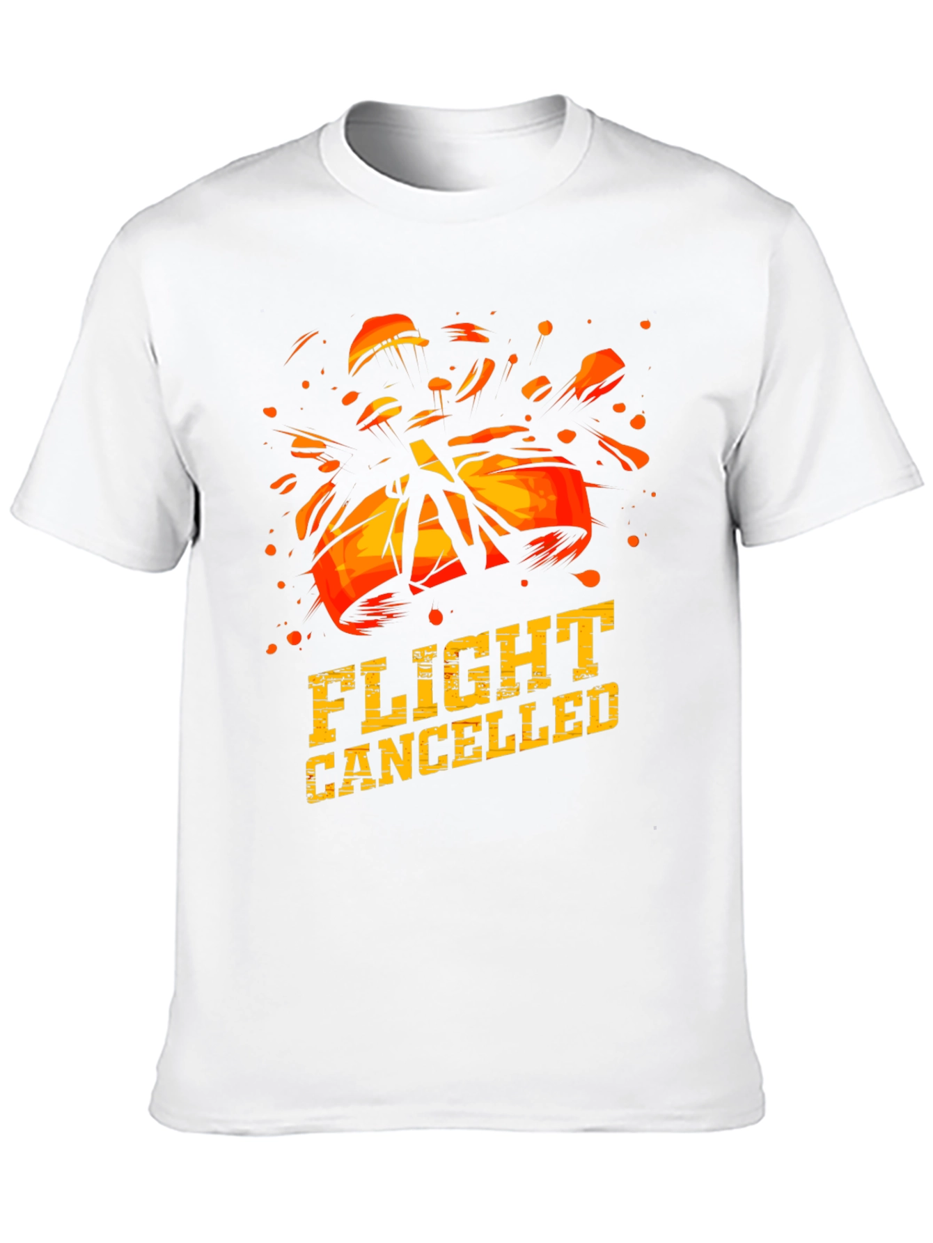 Flight Cancelled Graphic T-Shirt - Black Crew Neck Tee