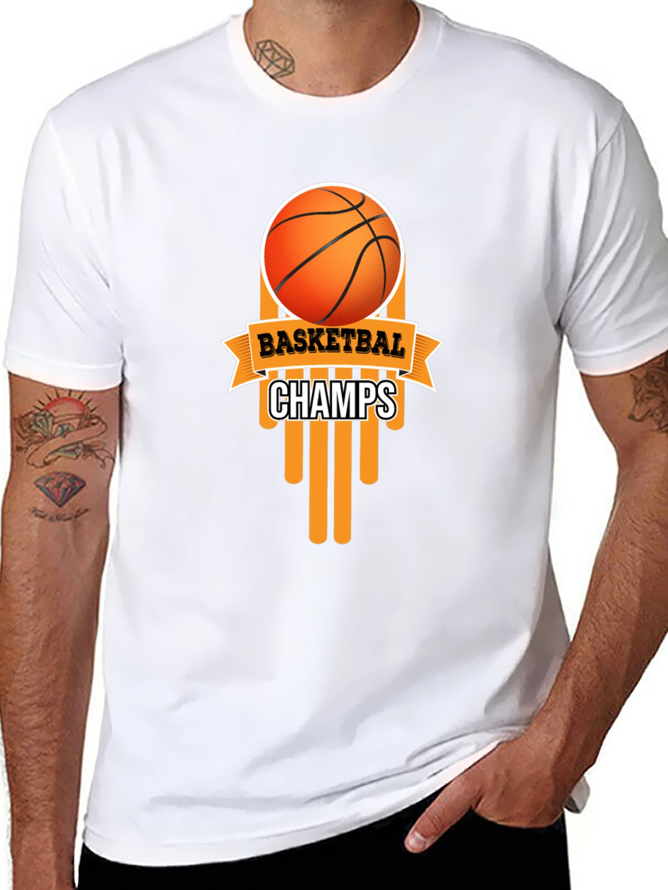 Basketball Champs Black Graphic T-Shirt
