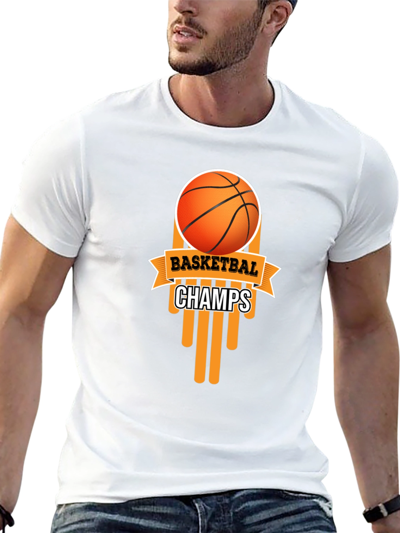 Basketball Champs Black Graphic T-Shirt