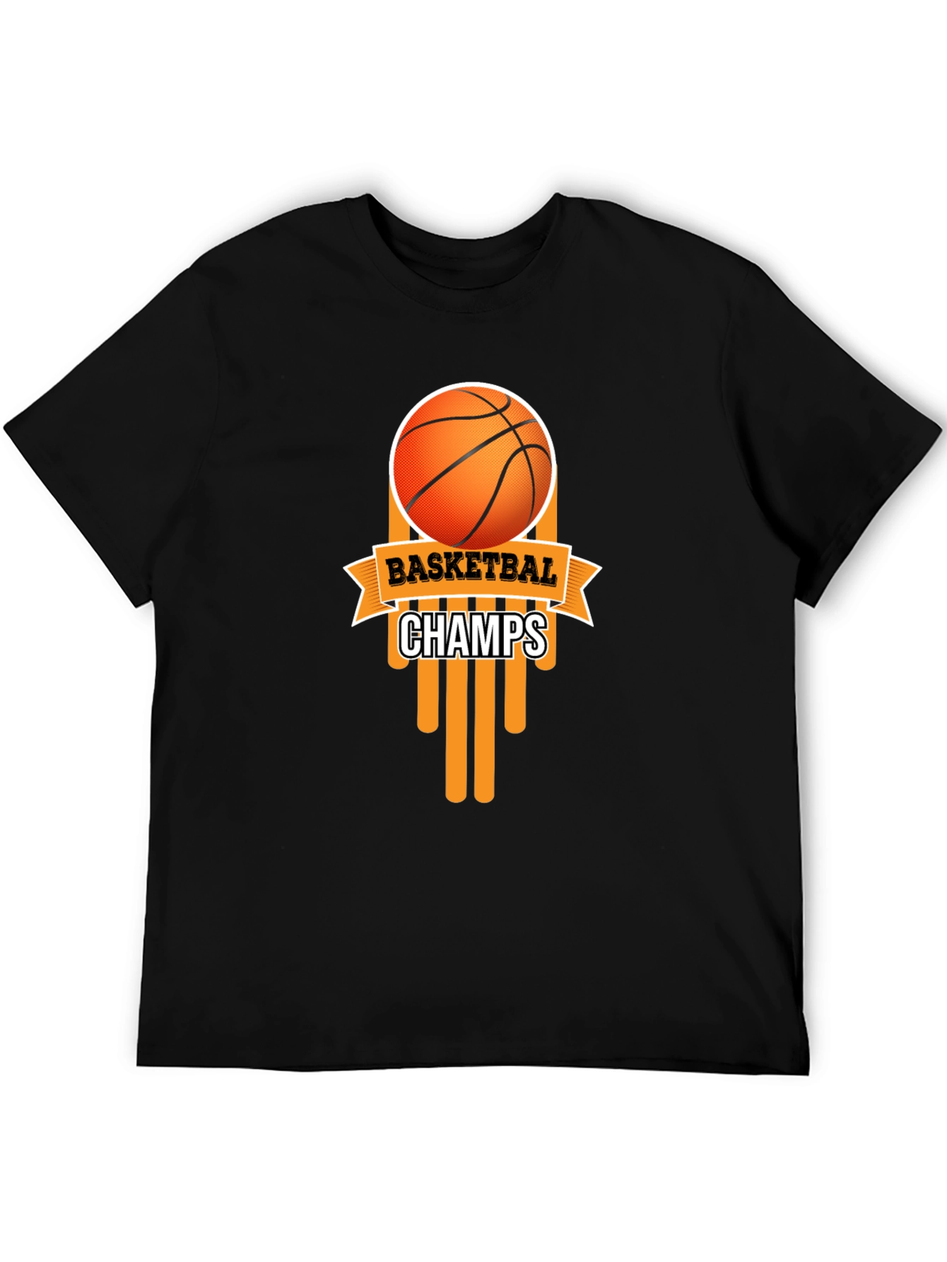 Basketball Champs Black Graphic T-Shirt