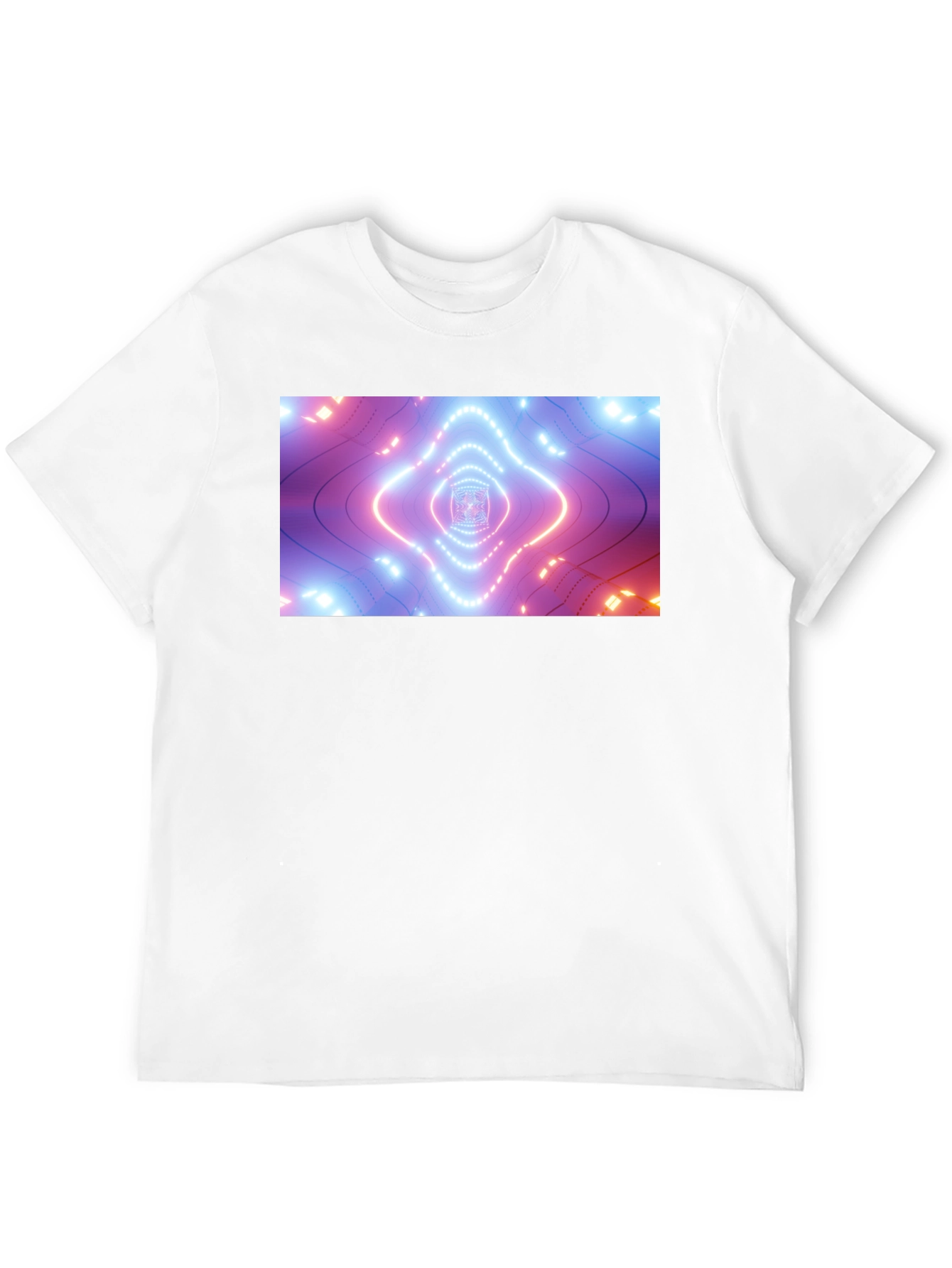 Abstract Neon Tunnel Black T-Shirt