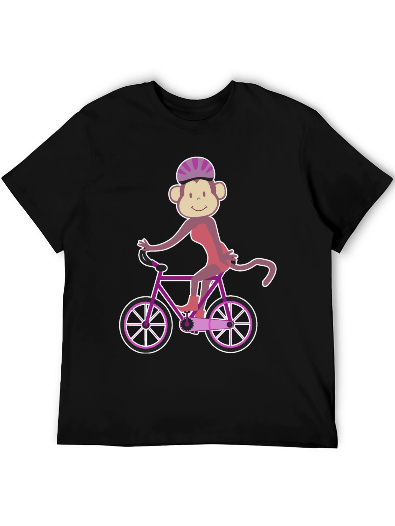 Monkey Riding Bike Graphic Tee - Fun Novelty Shirt