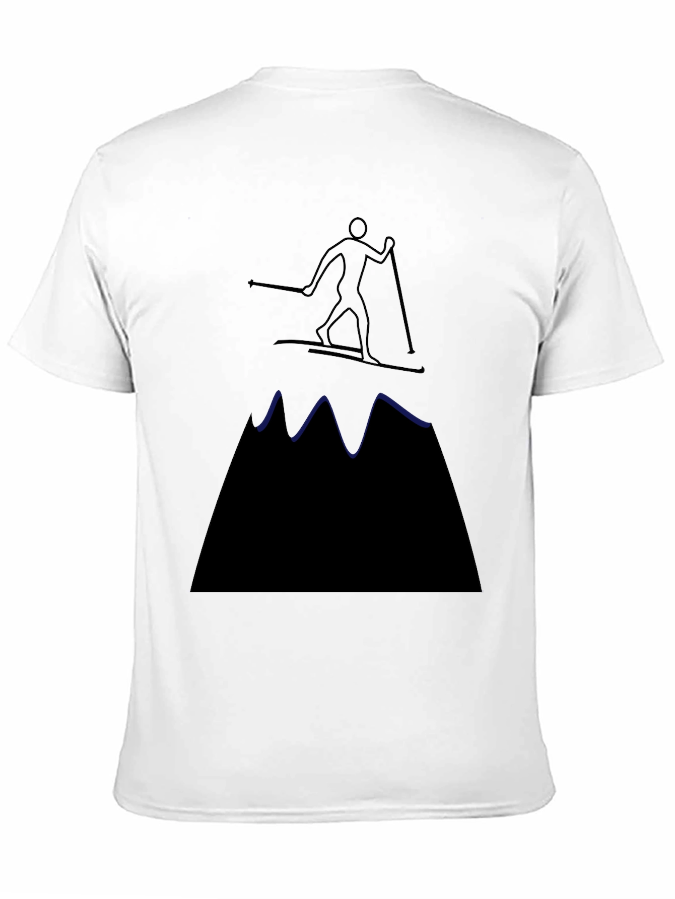 Ski Mountain Graphic Tee - Black Cotton T-Shirt