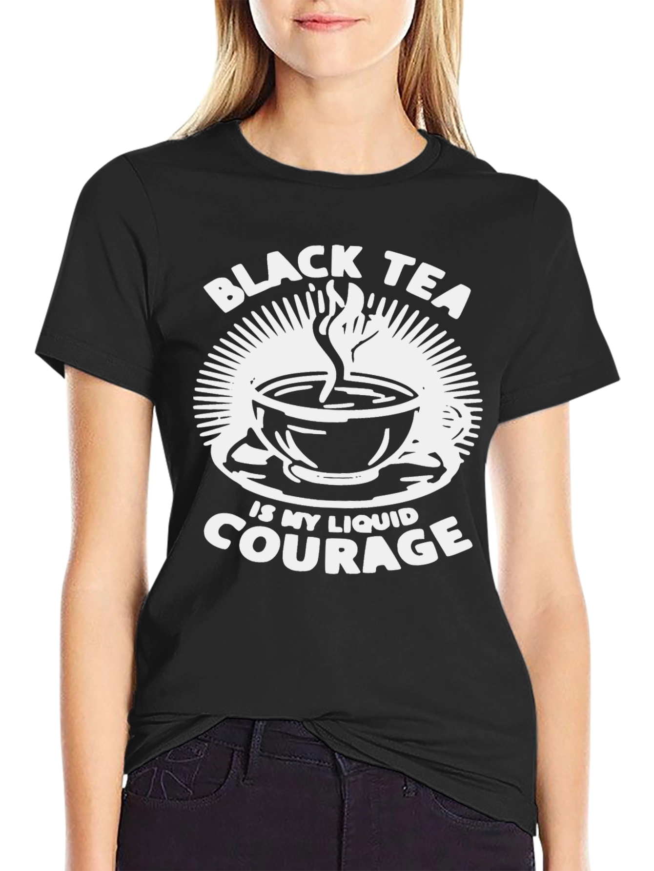 Black Tea Liquid Courage Graphic T-Shirt