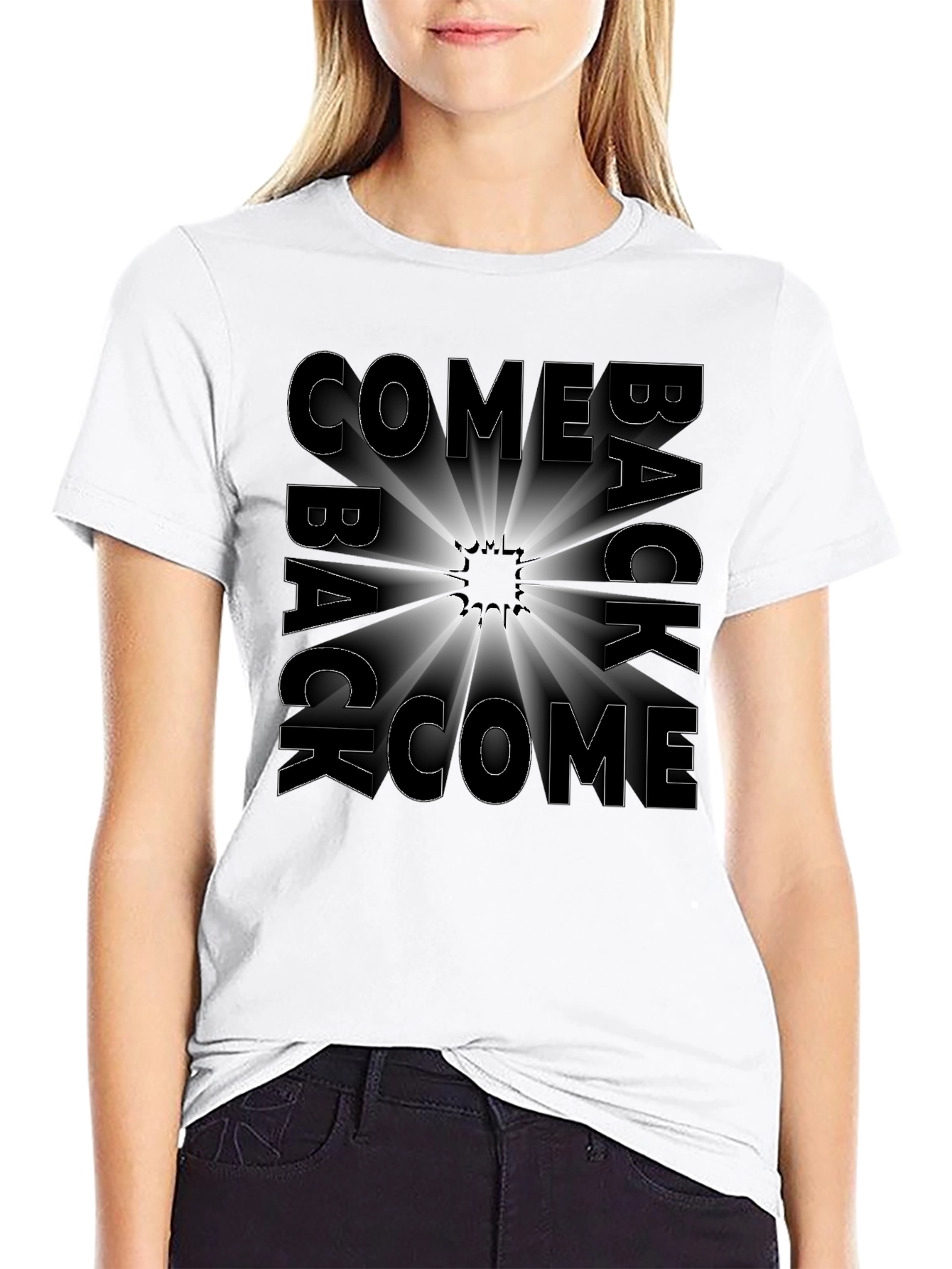 Come Back Graphic Black T-Shirt