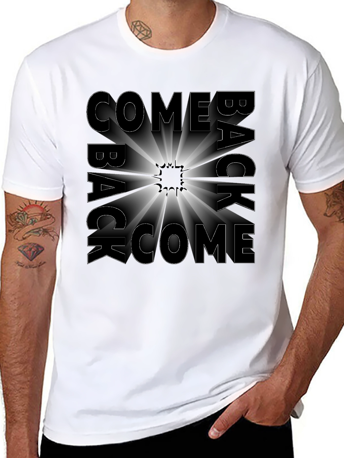Come Back Graphic Black T-Shirt