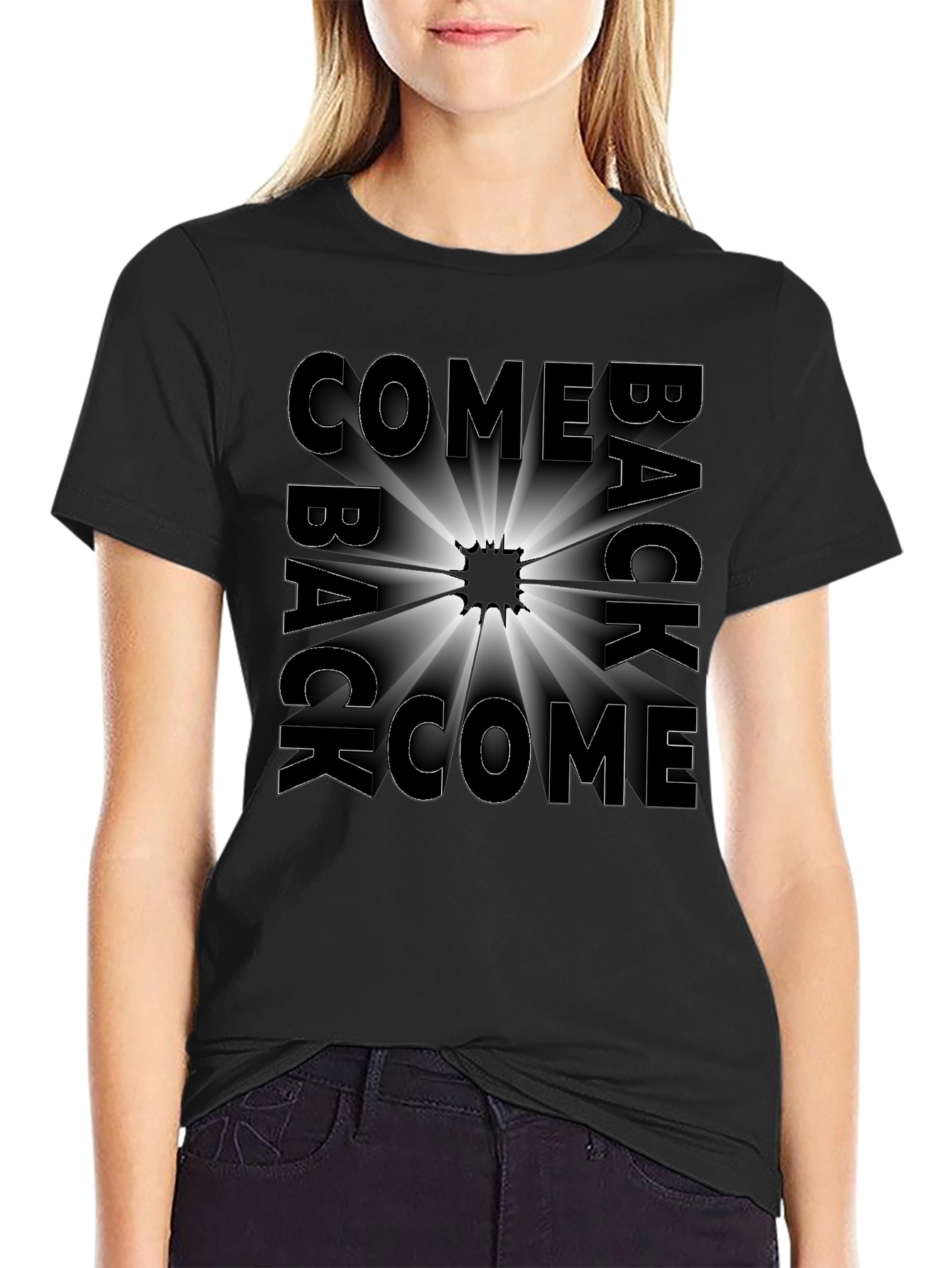 Come Back Graphic Black T-Shirt