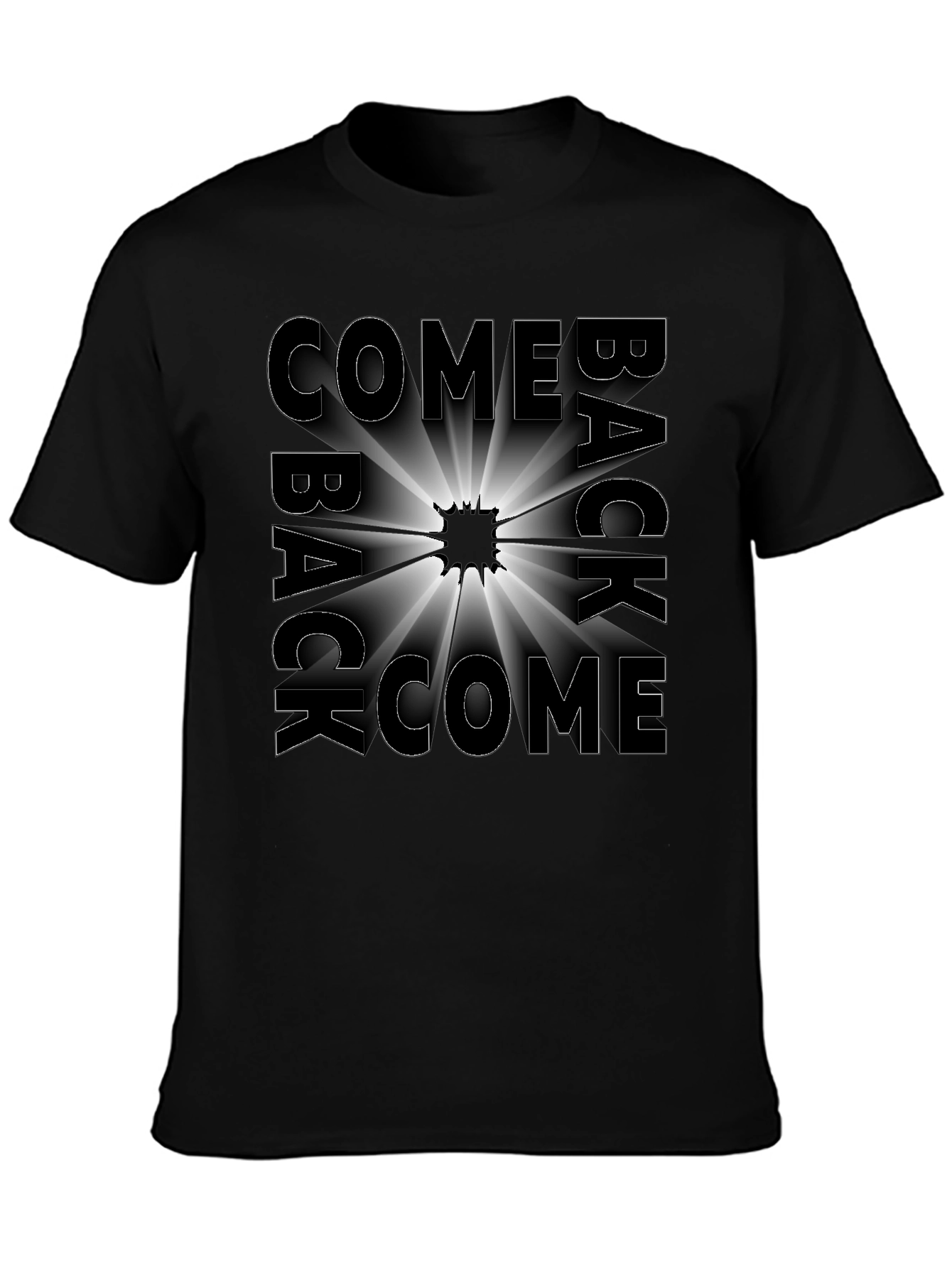 Come Back Graphic Black T-Shirt