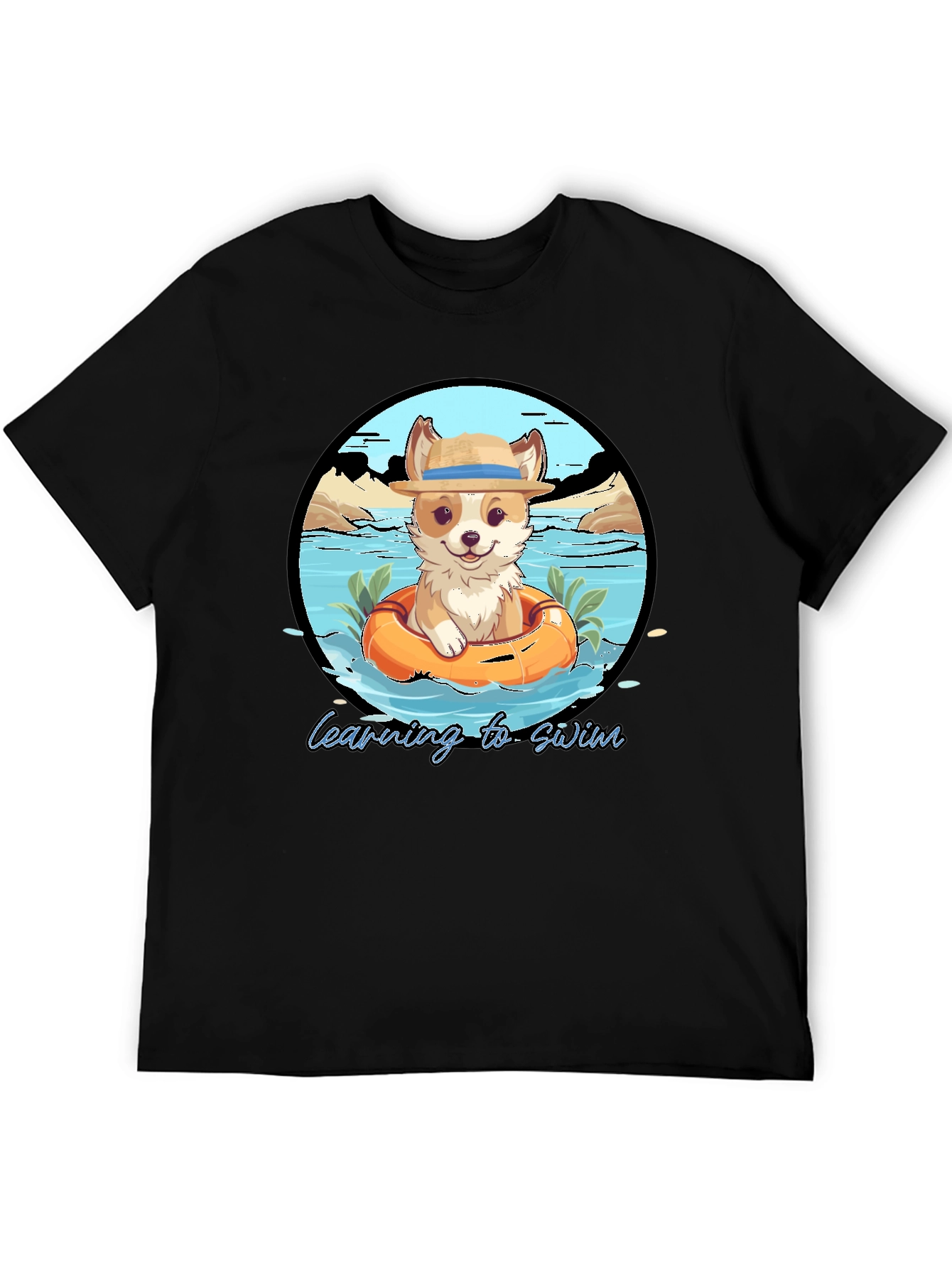 Cute Dog Learning to Swim T-Shirt
