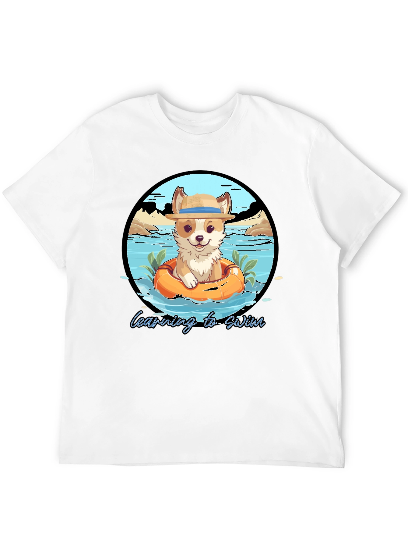 Cute Dog Learning to Swim T-Shirt