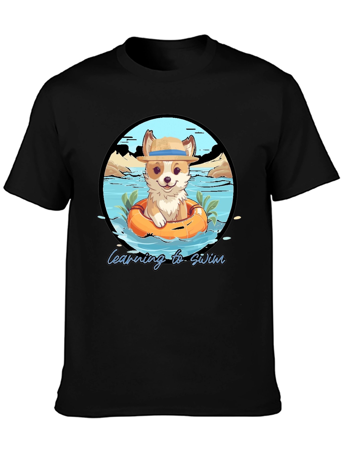Cute Dog Learning to Swim T-Shirt