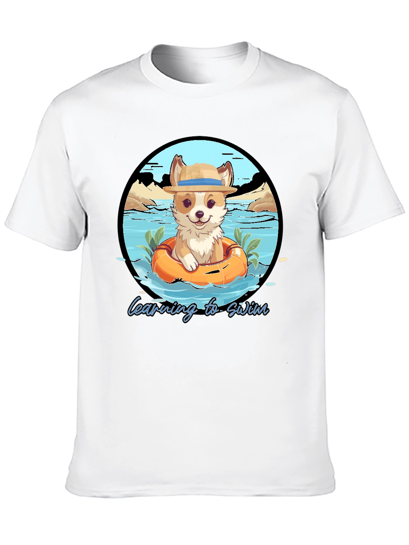 Cute Dog Learning to Swim T-Shirt