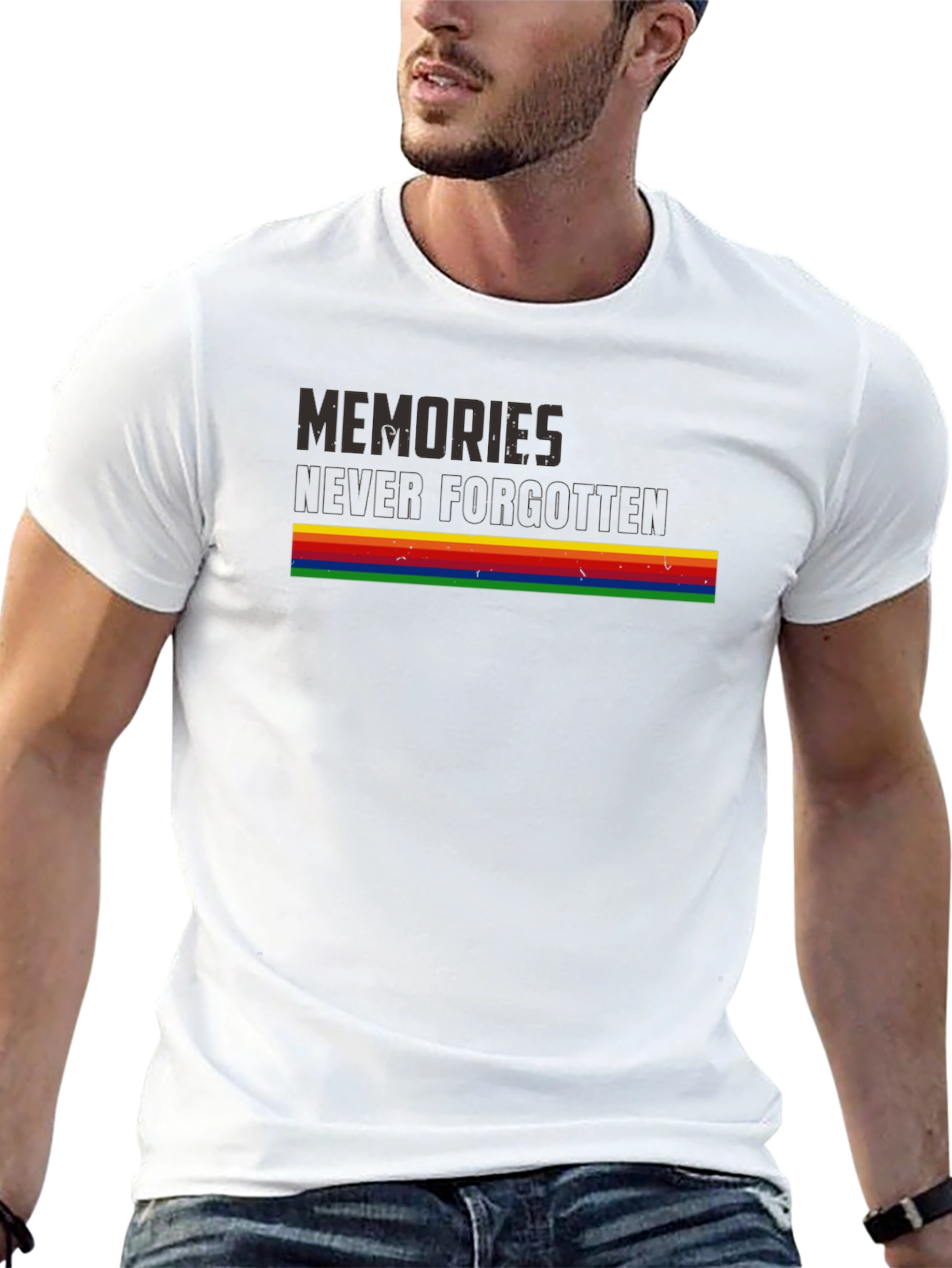 Memories Never Forgotten Retro Rainbow T-Shirt