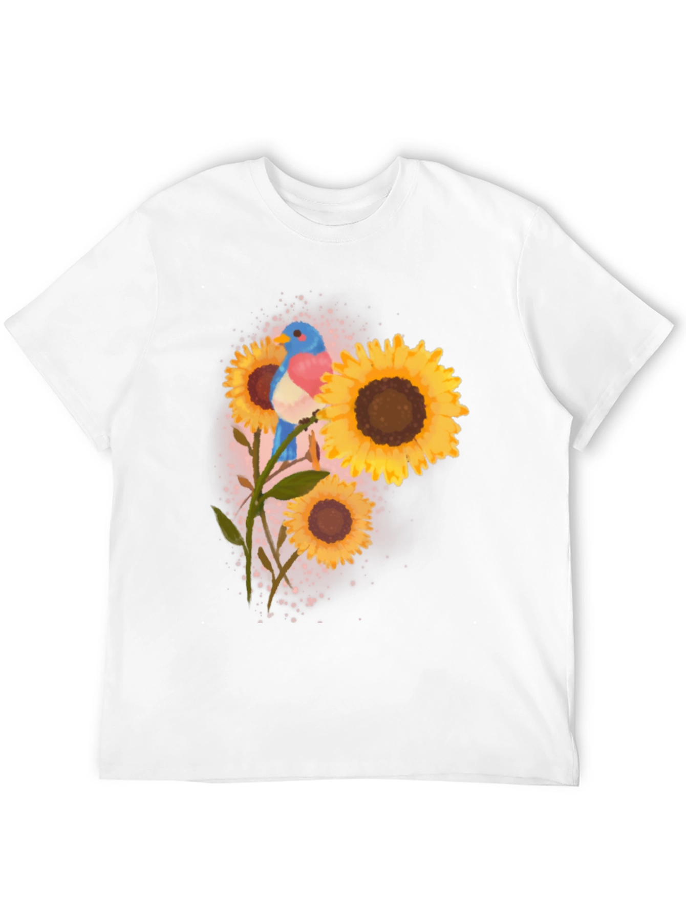 Bird and Sunflower Graphic Tee - Black