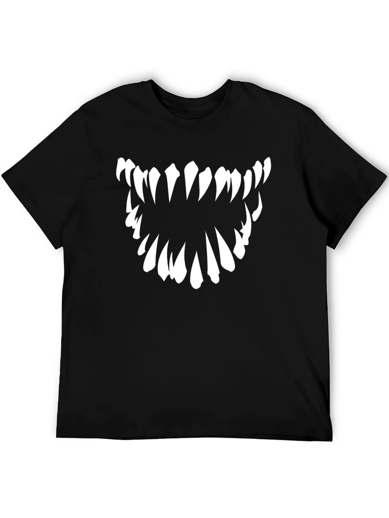 Monster Teeth Graphic Tee - Black Cotton T-Shirt