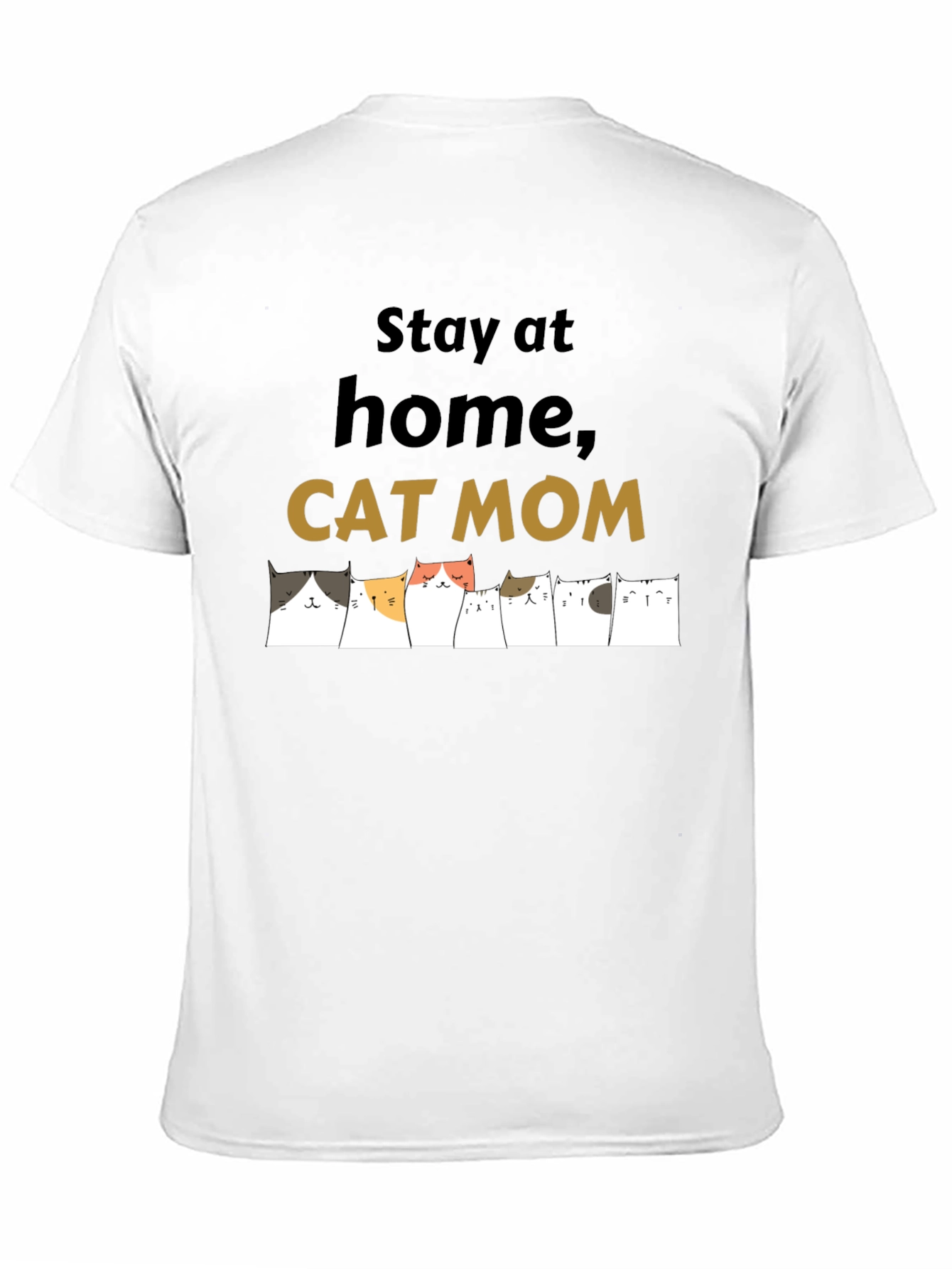 Stay at Home Cat Mom Black T-Shirt