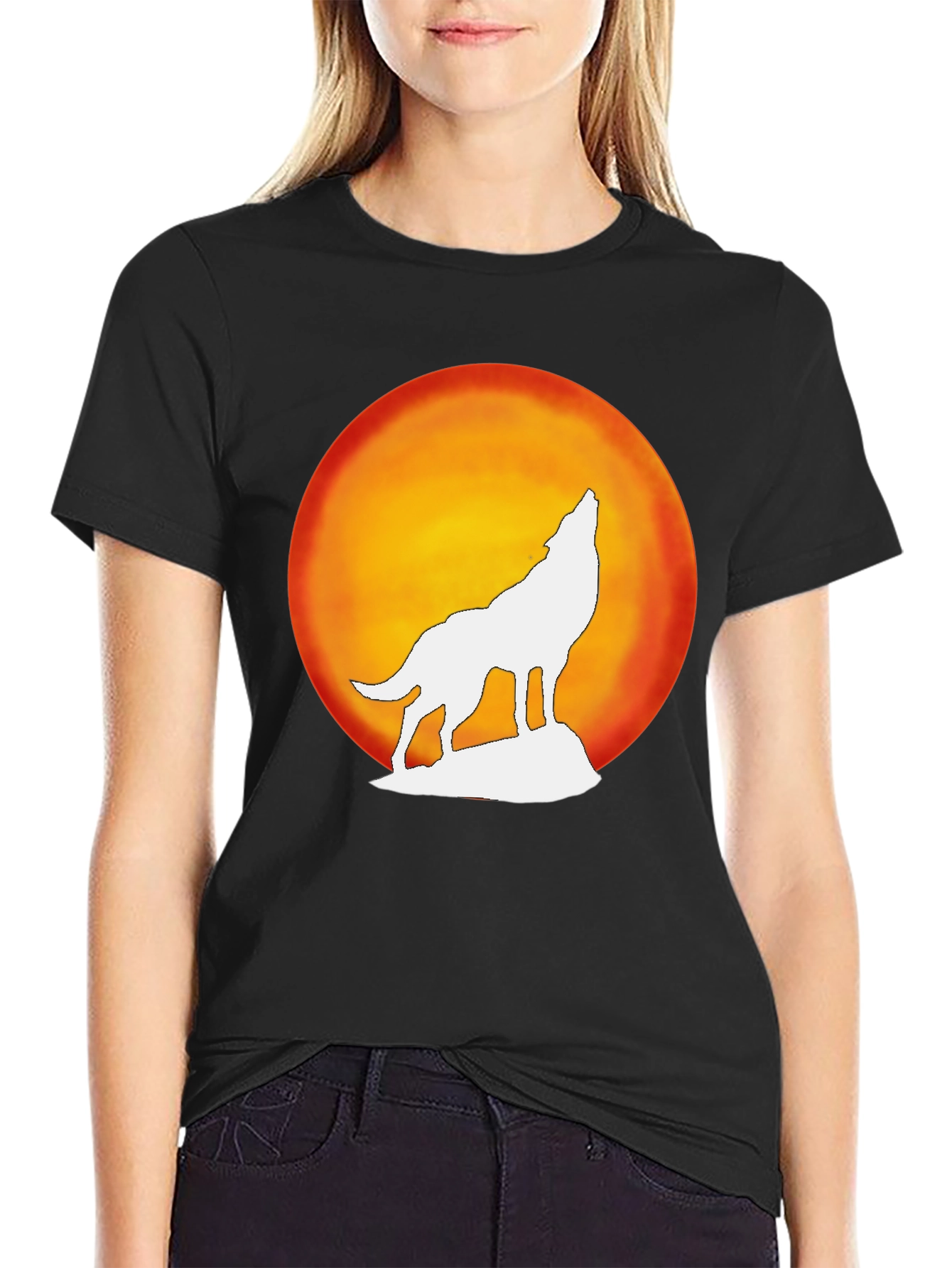 Wolf Howling Moon Graphic Tee