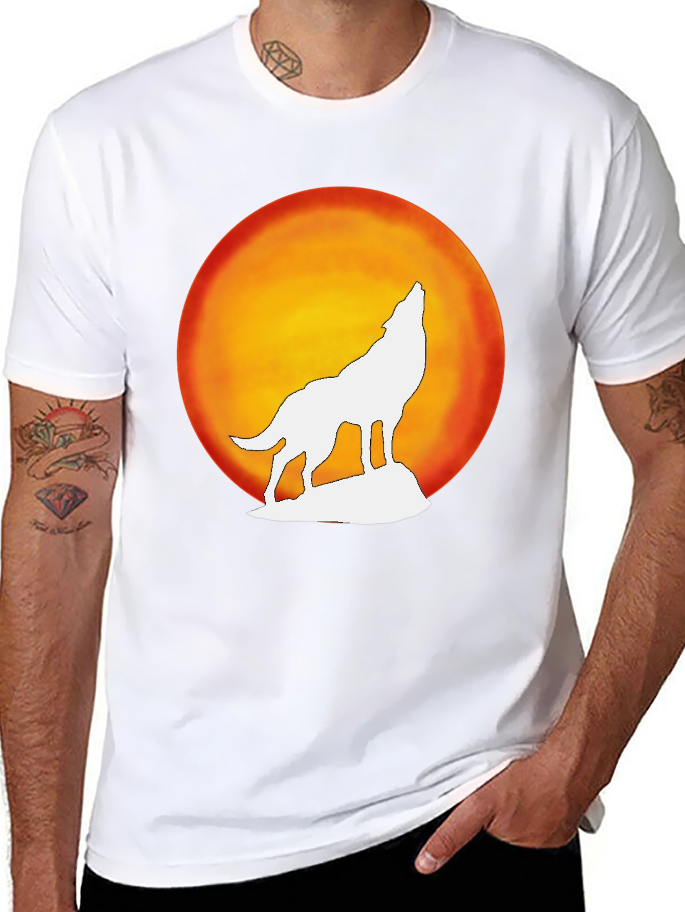 Wolf Howling Moon Graphic Tee