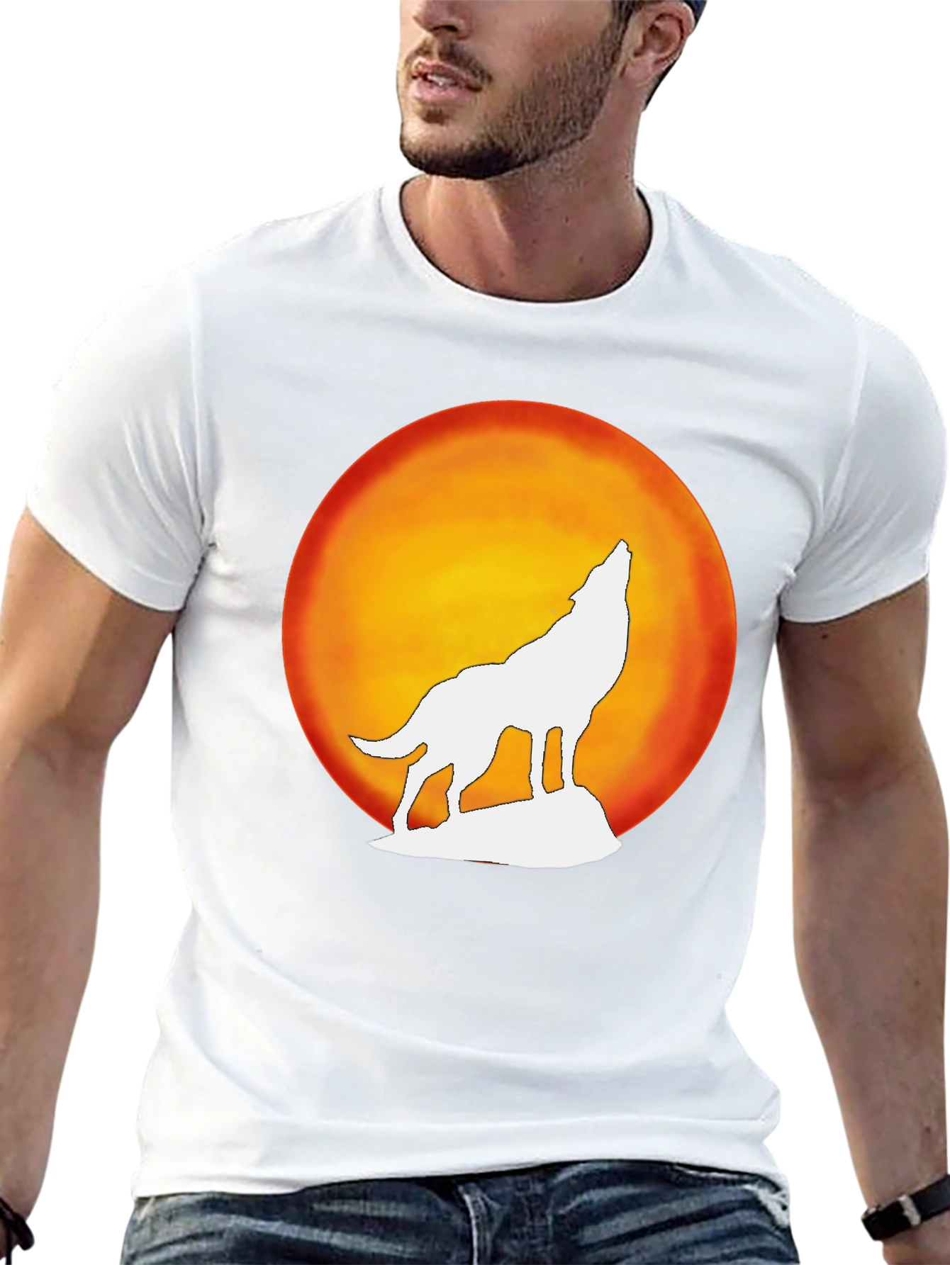 Wolf Howling Moon Graphic Tee