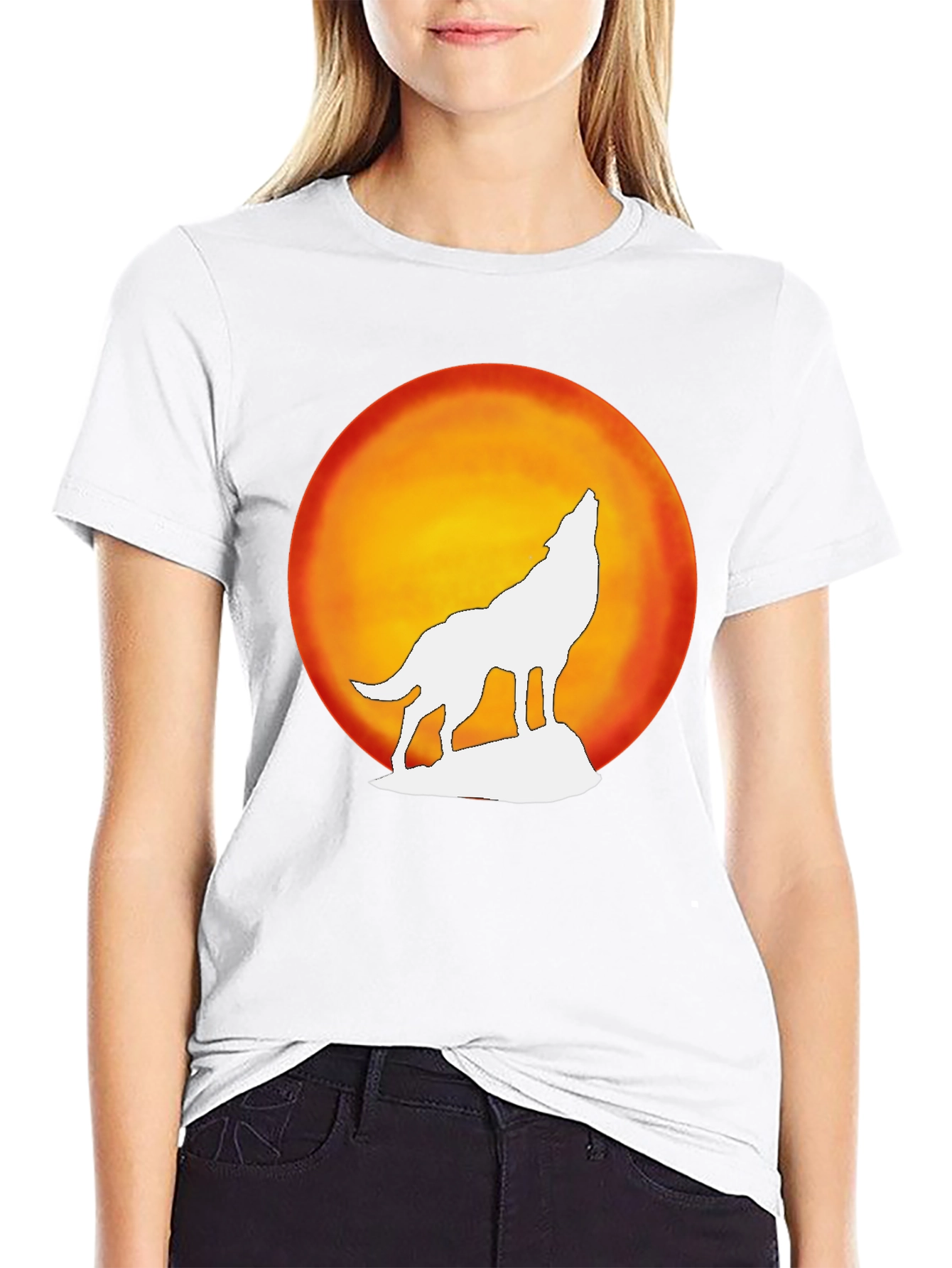 Wolf Howling Moon Graphic Tee