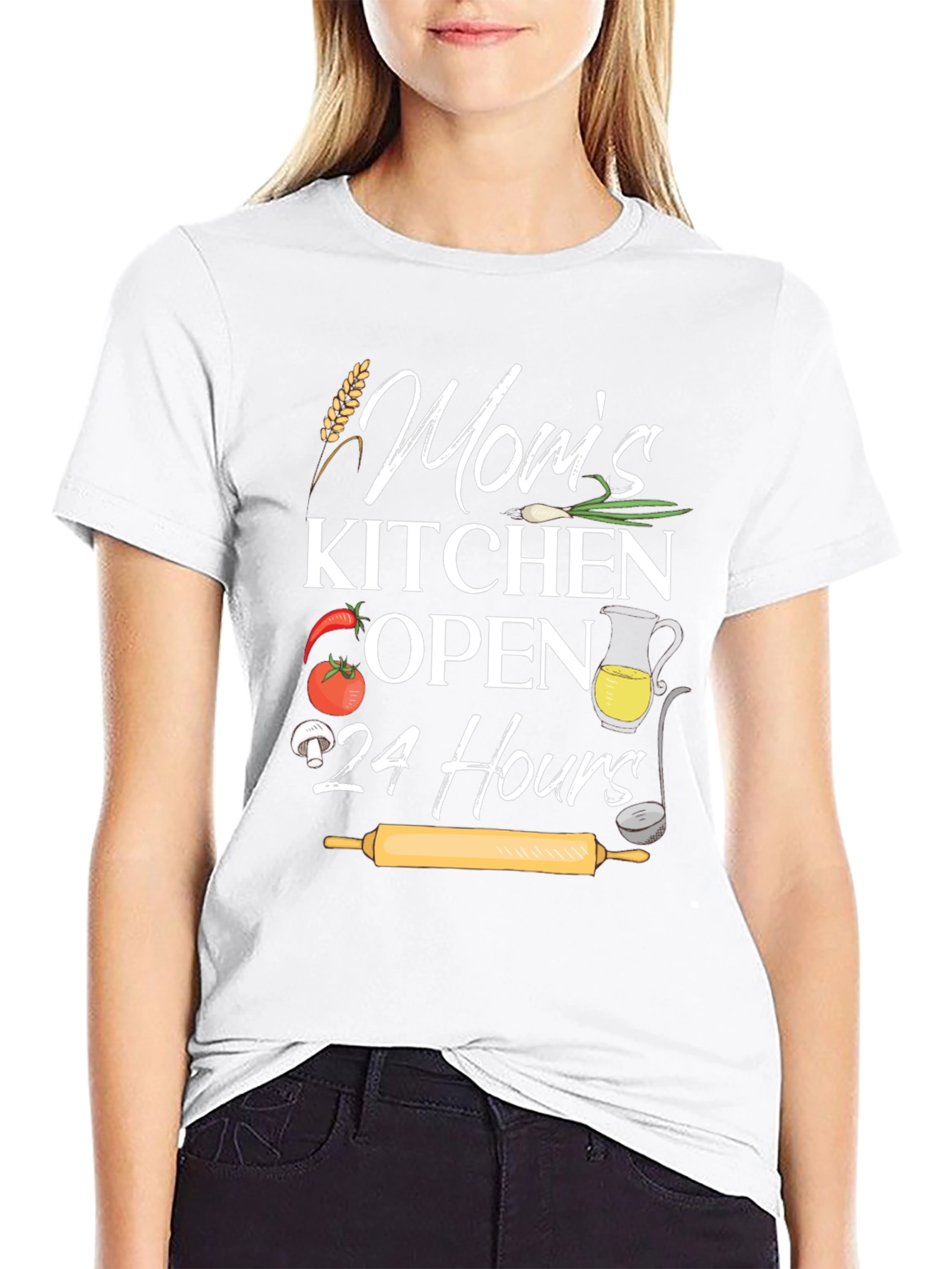 Moms Kitchen Open 24 Hours Graphic Tee
