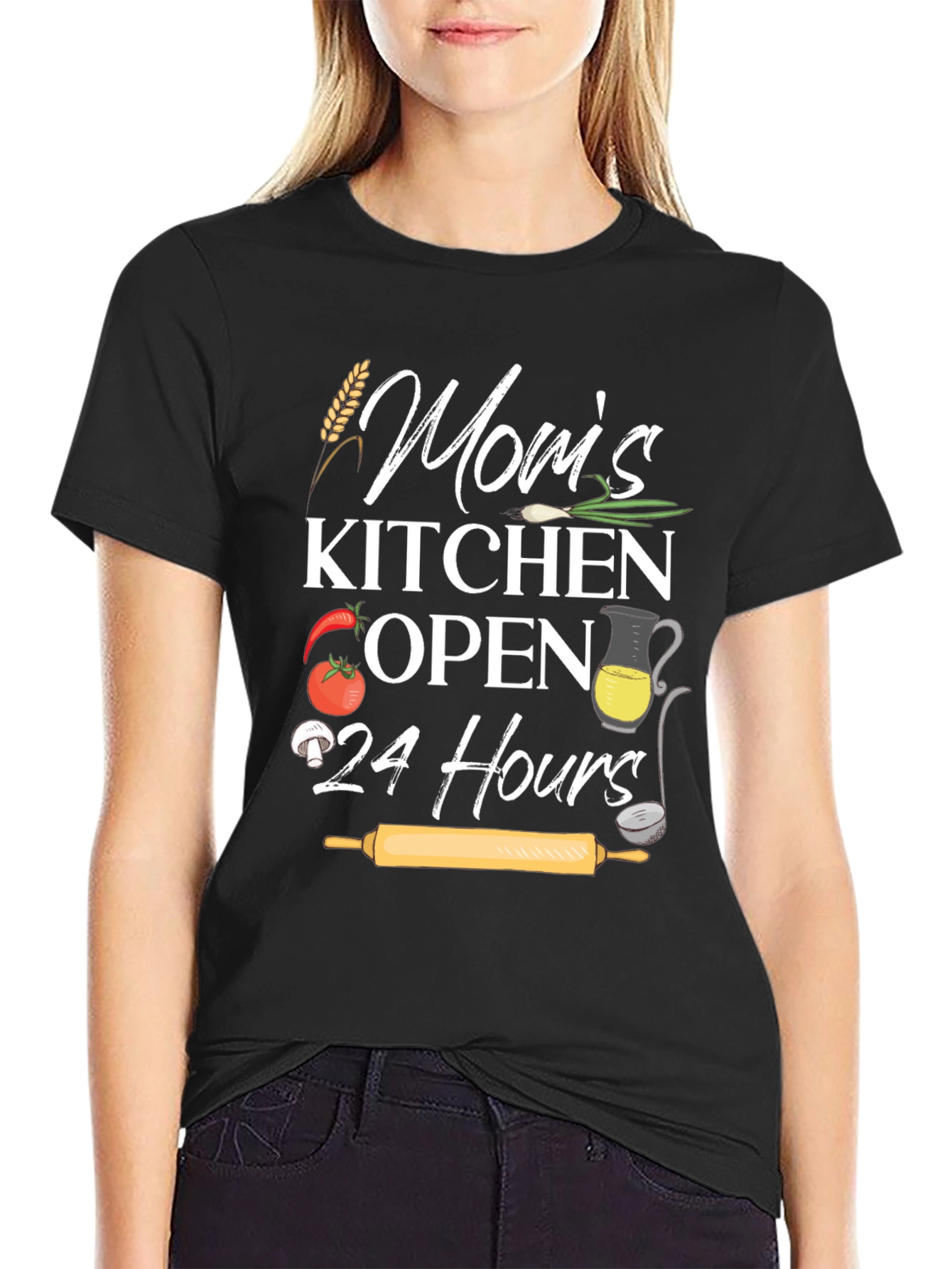 Moms Kitchen Open 24 Hours Graphic Tee