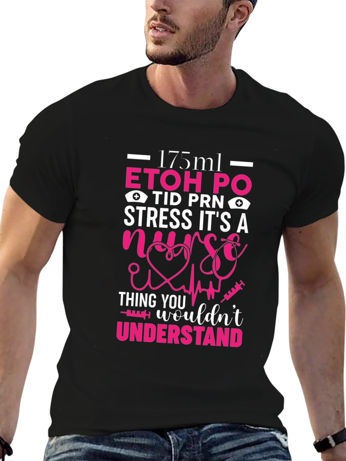 Nurse Humor T-Shirt: ETOH PO Stress Gift